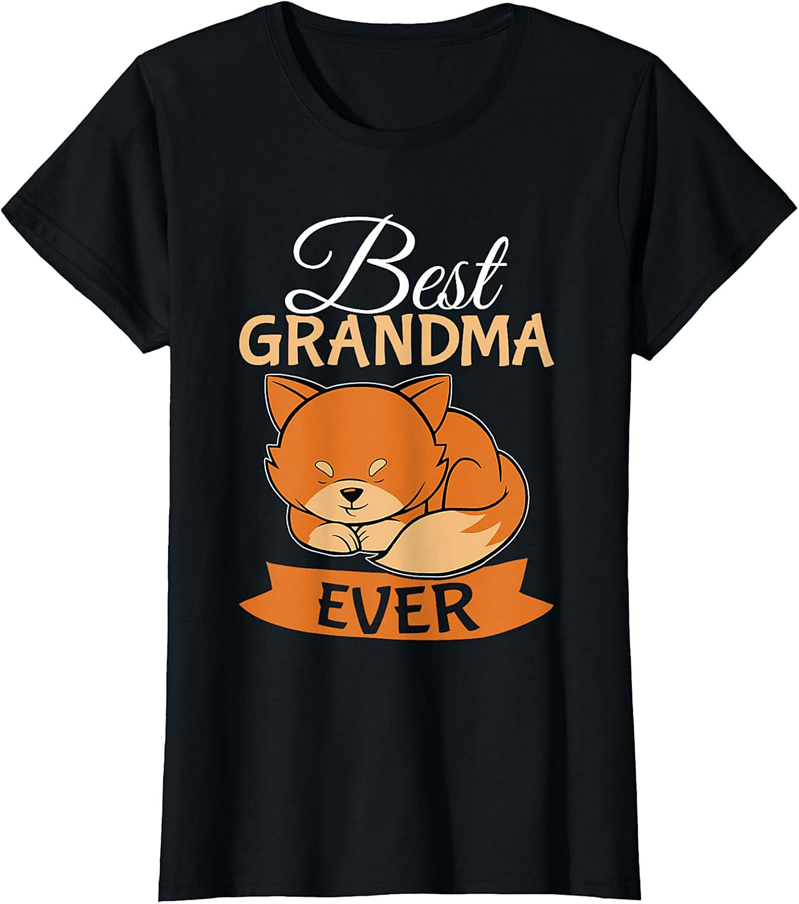 Best Grandma Ever Sleeping Fox Graphic Tee