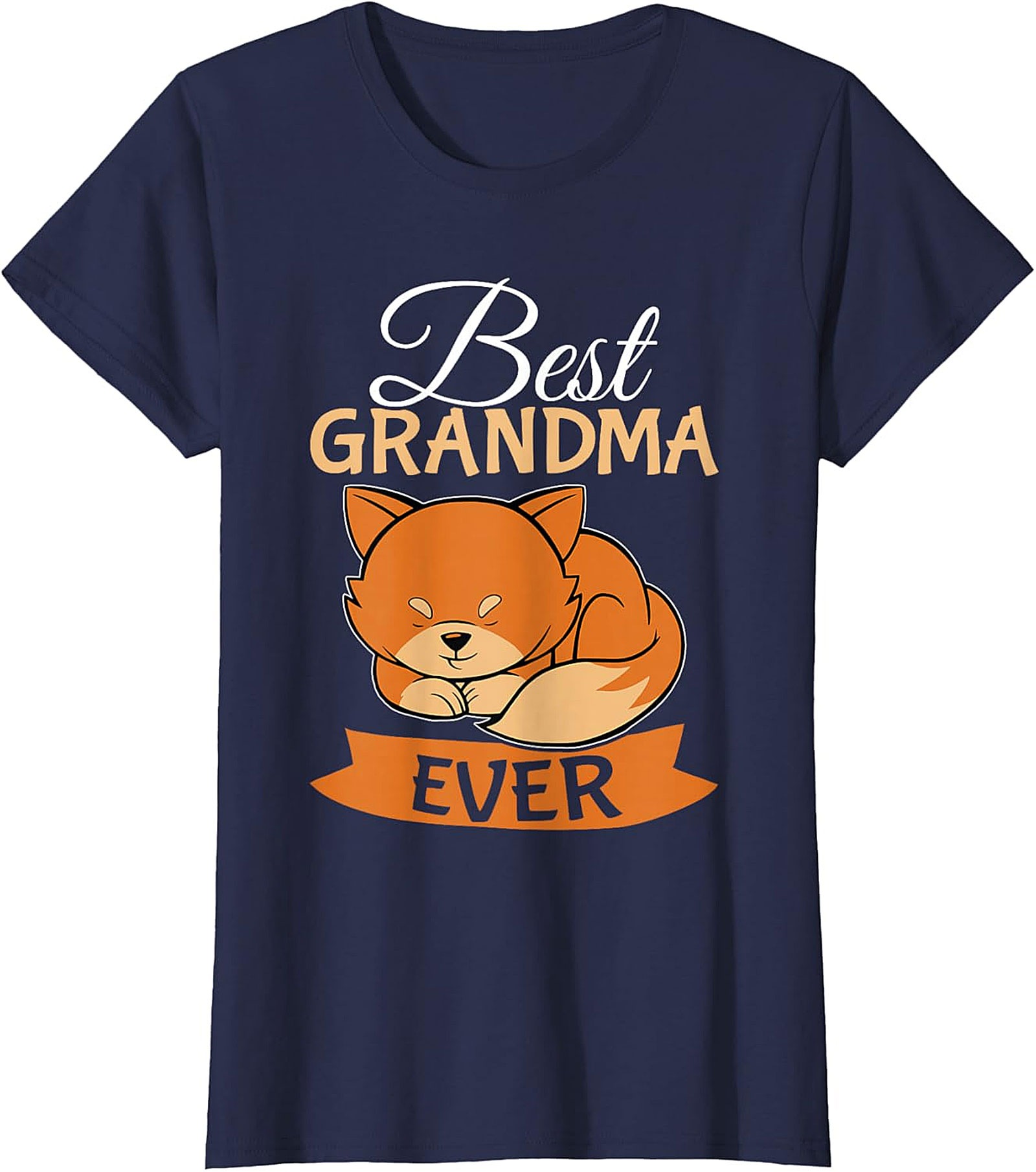 Best Grandma Ever Sleeping Fox Graphic Tee