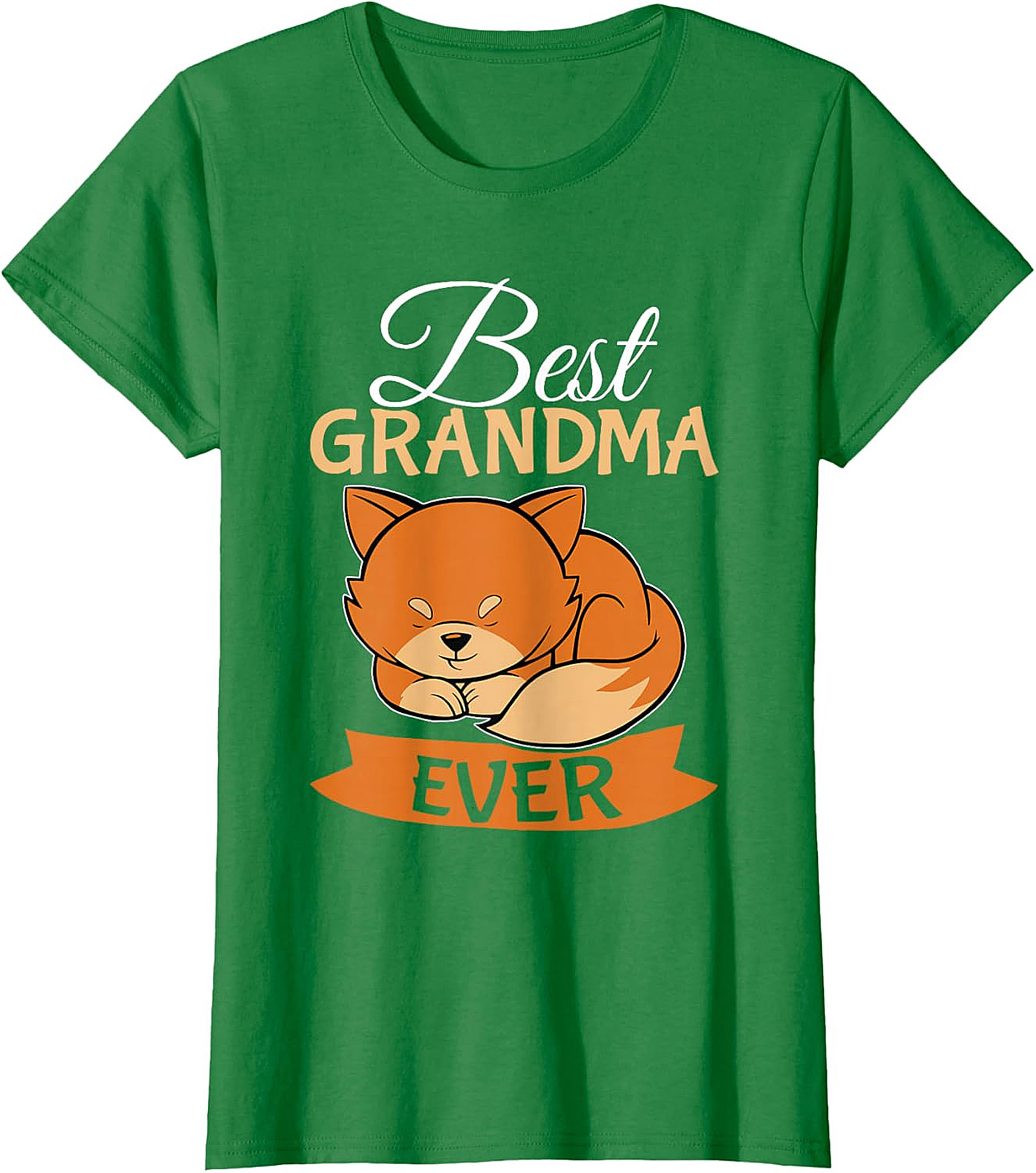 Best Grandma Ever Sleeping Fox Graphic Tee