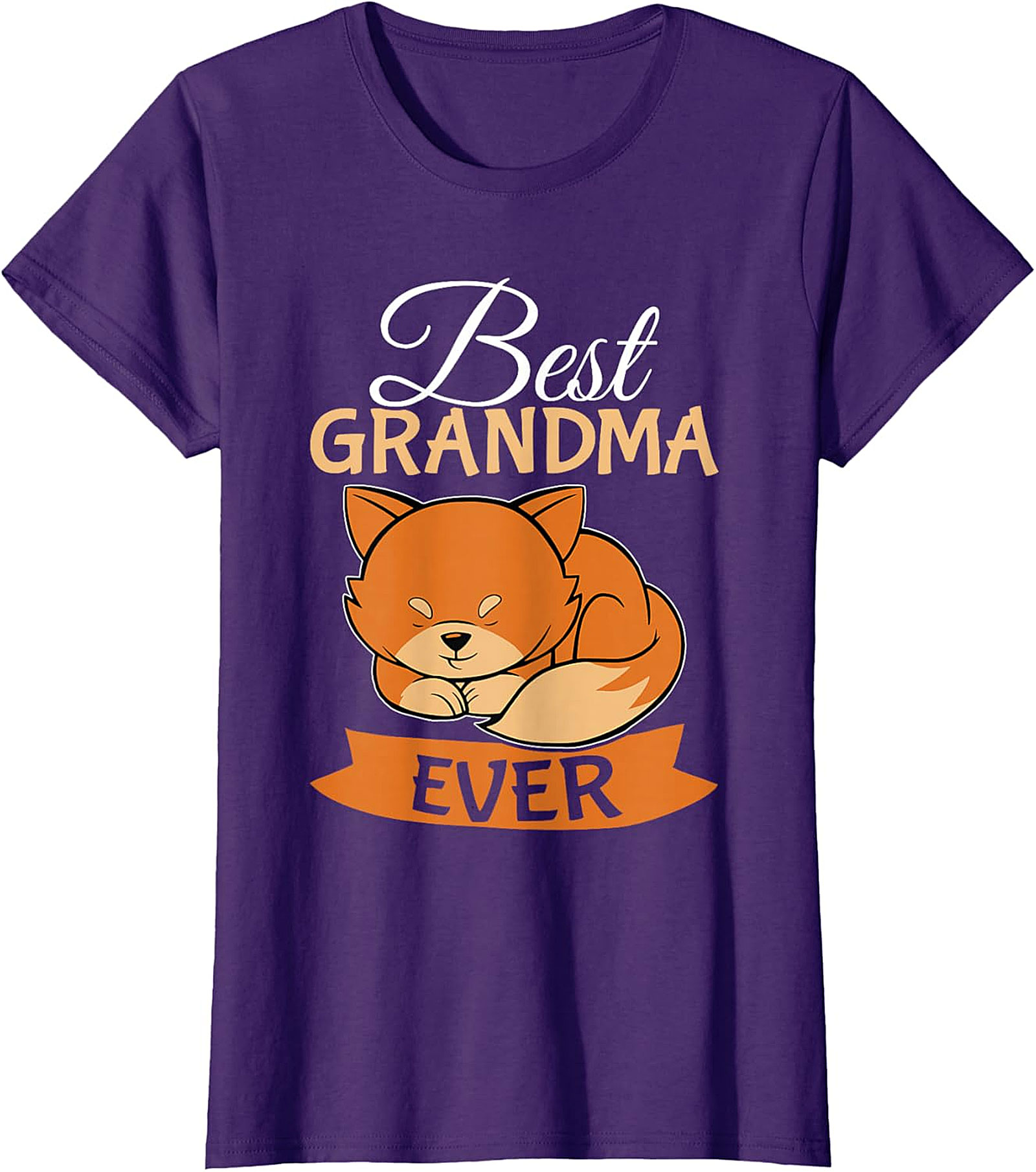 Best Grandma Ever Sleeping Fox Graphic Tee