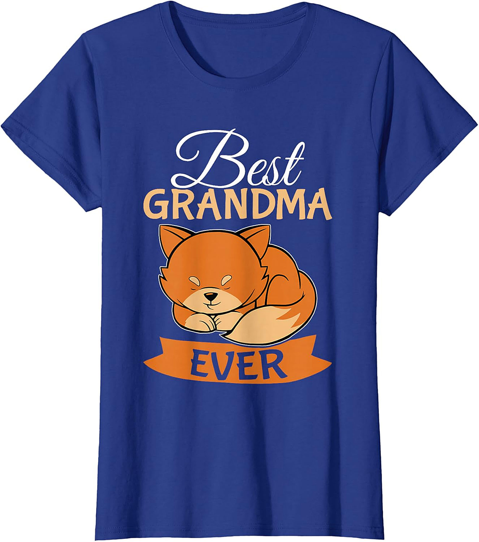 Best Grandma Ever Sleeping Fox Graphic Tee