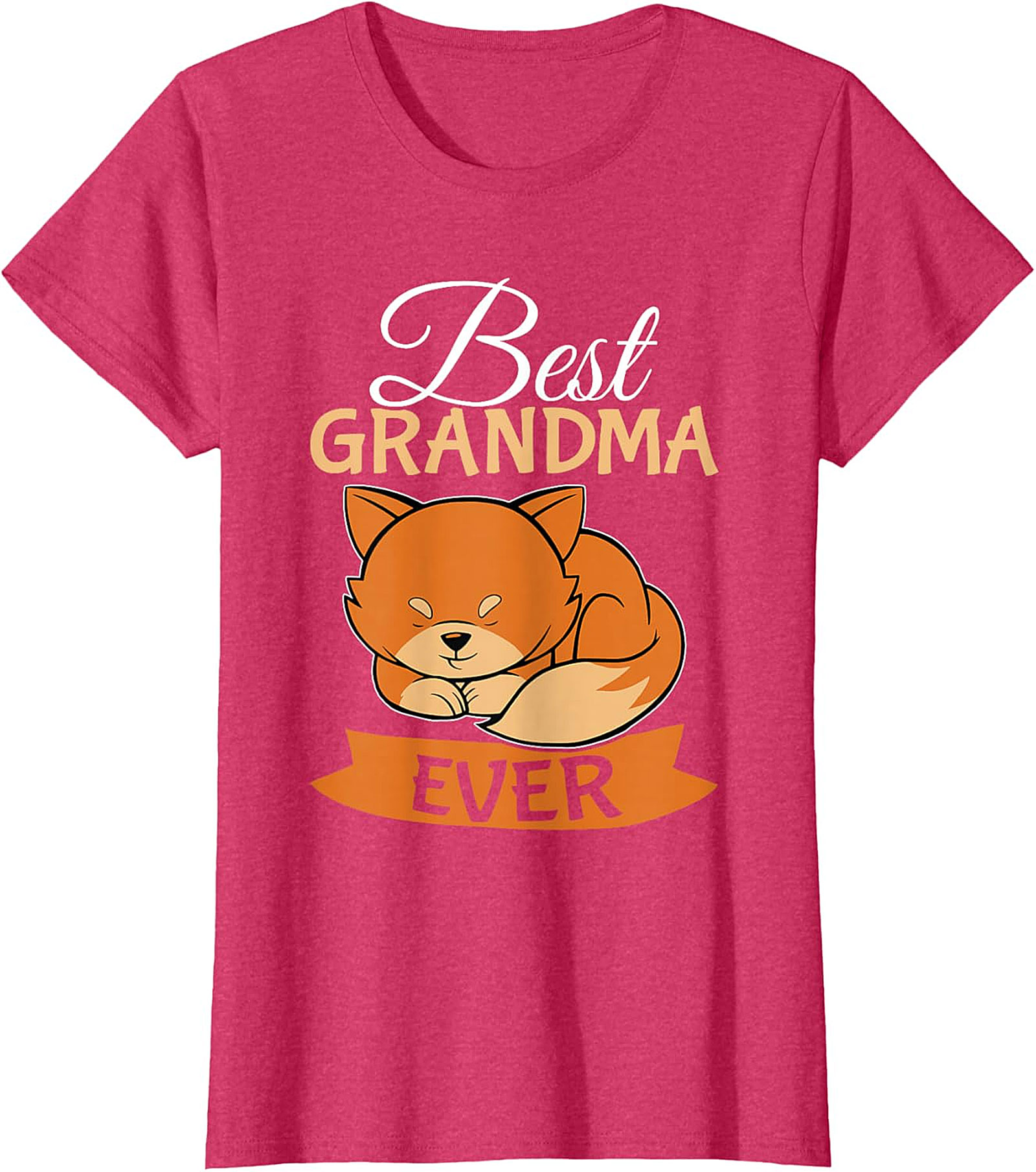 Best Grandma Ever Sleeping Fox Graphic Tee