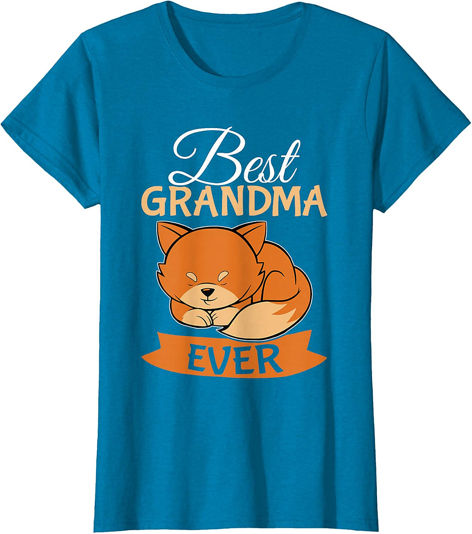 Best Grandma Ever Sleeping Fox Graphic Tee