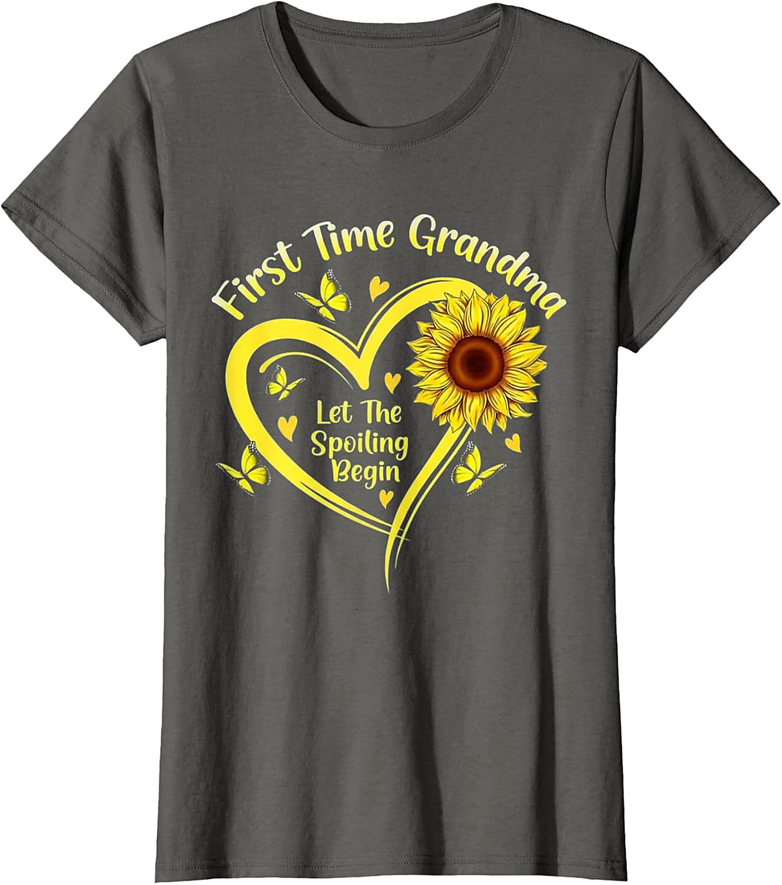 First Time Grandma T-shirt - Sunflower Spoiling Begin Tee