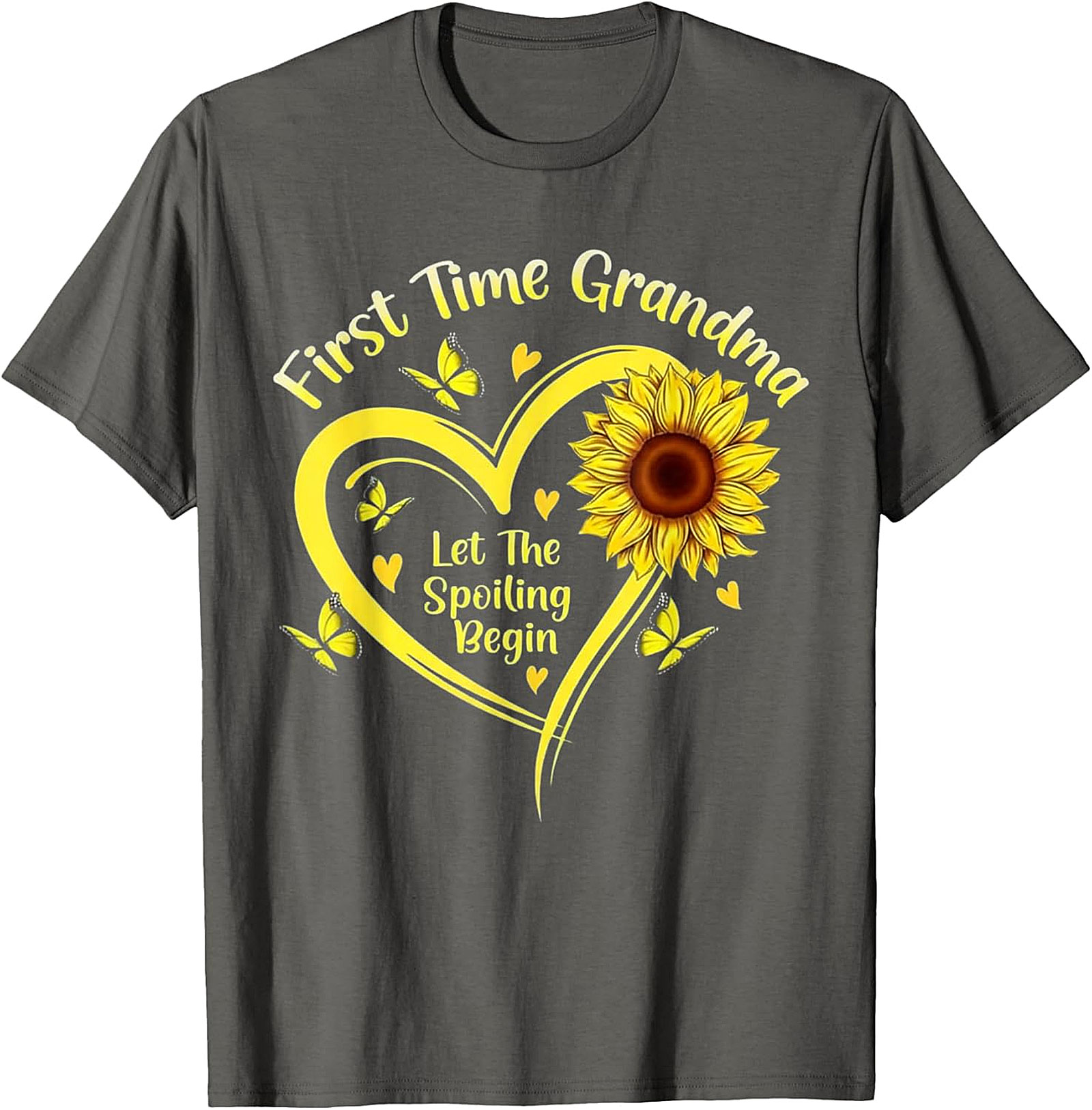 First Time Grandma T-shirt - Sunflower Spoiling Begin Tee