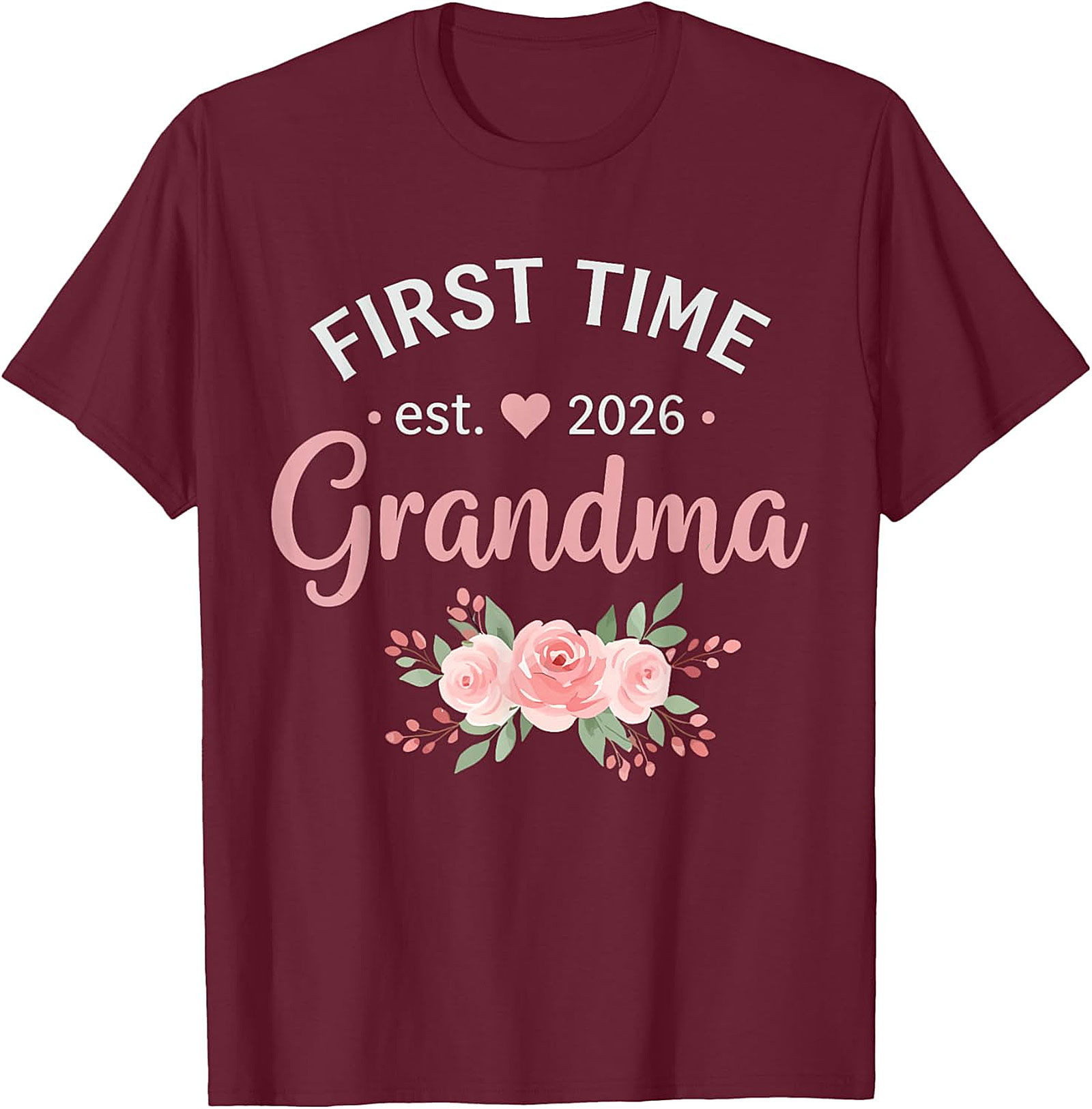 First Time Grandma Est 2026 Floral T-Shirt