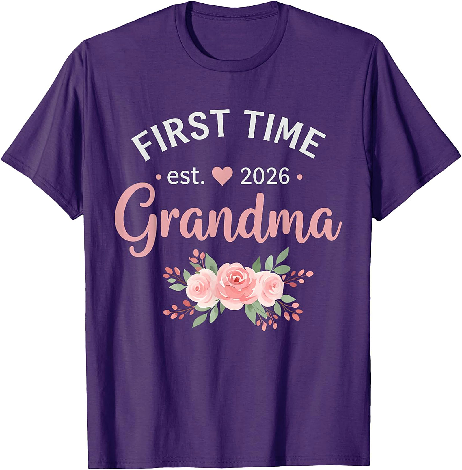 First Time Grandma Est 2026 Floral T-Shirt