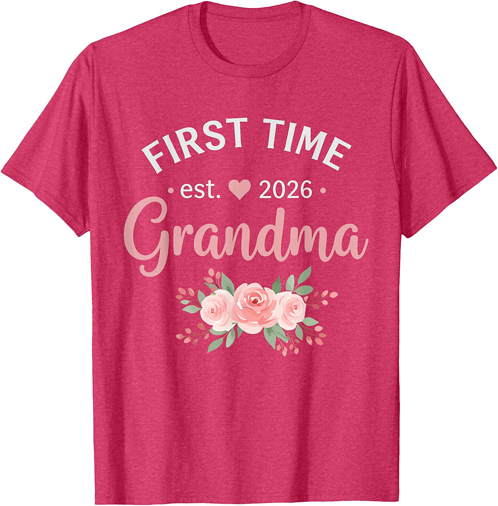 First Time Grandma Est 2026 Floral T-Shirt