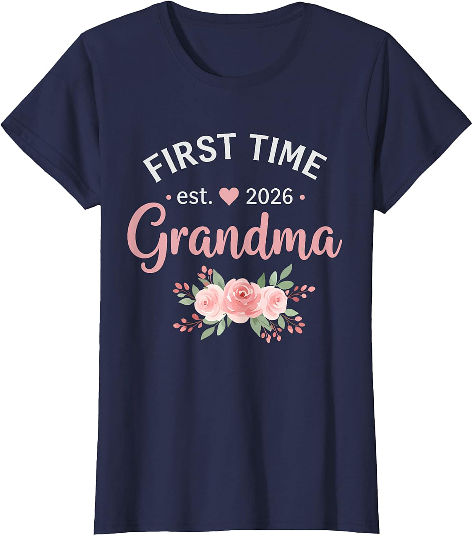 First Time Grandma Est 2026 Floral T-Shirt