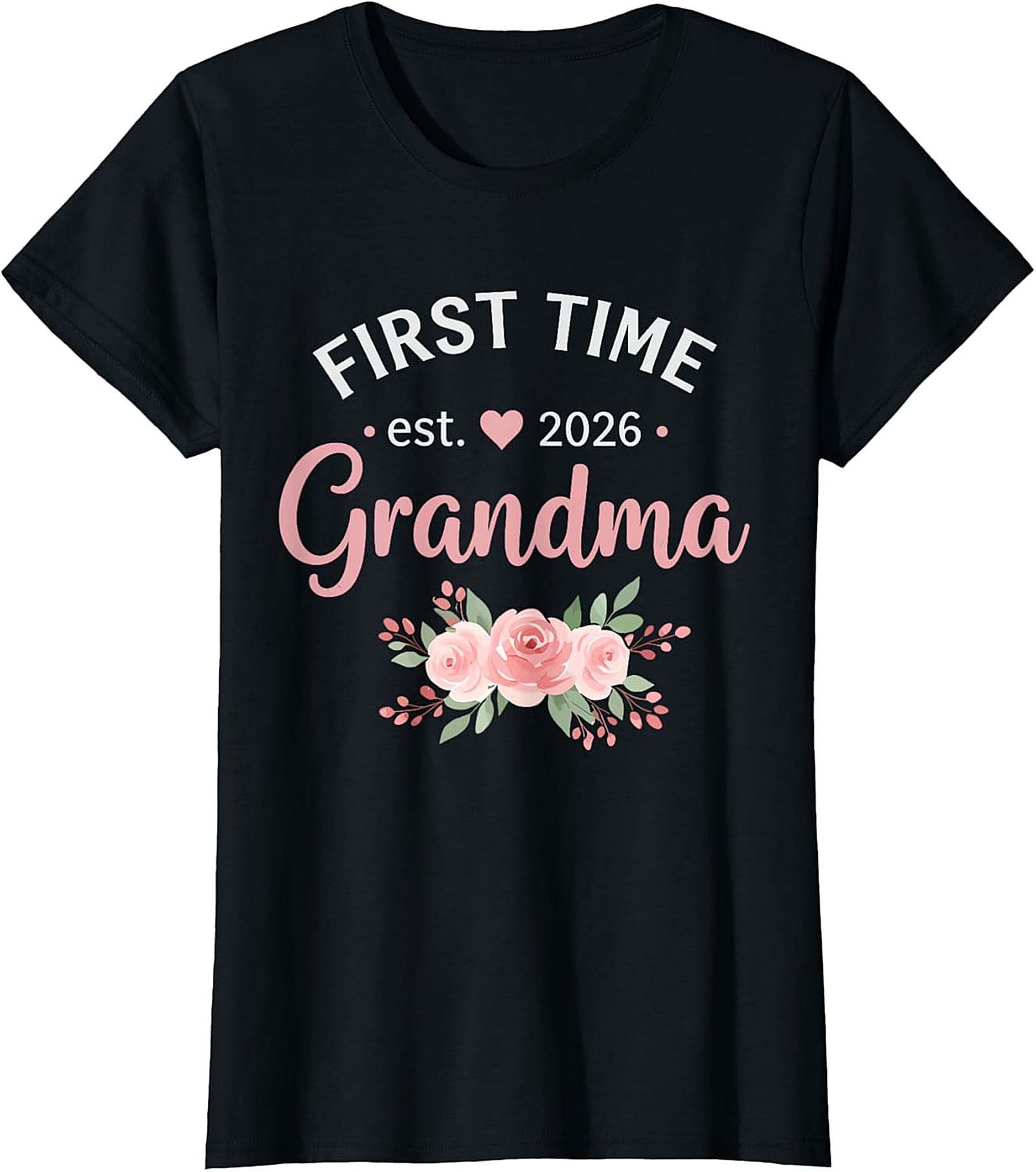 First Time Grandma Est 2026 Floral T-Shirt