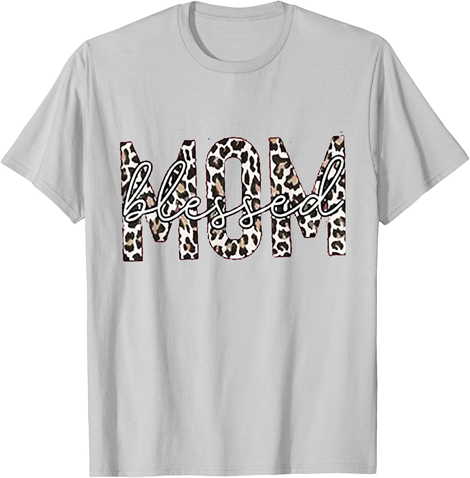 Blessed Mom Leopard T-Shirt Trendy Mama Graphic Tee