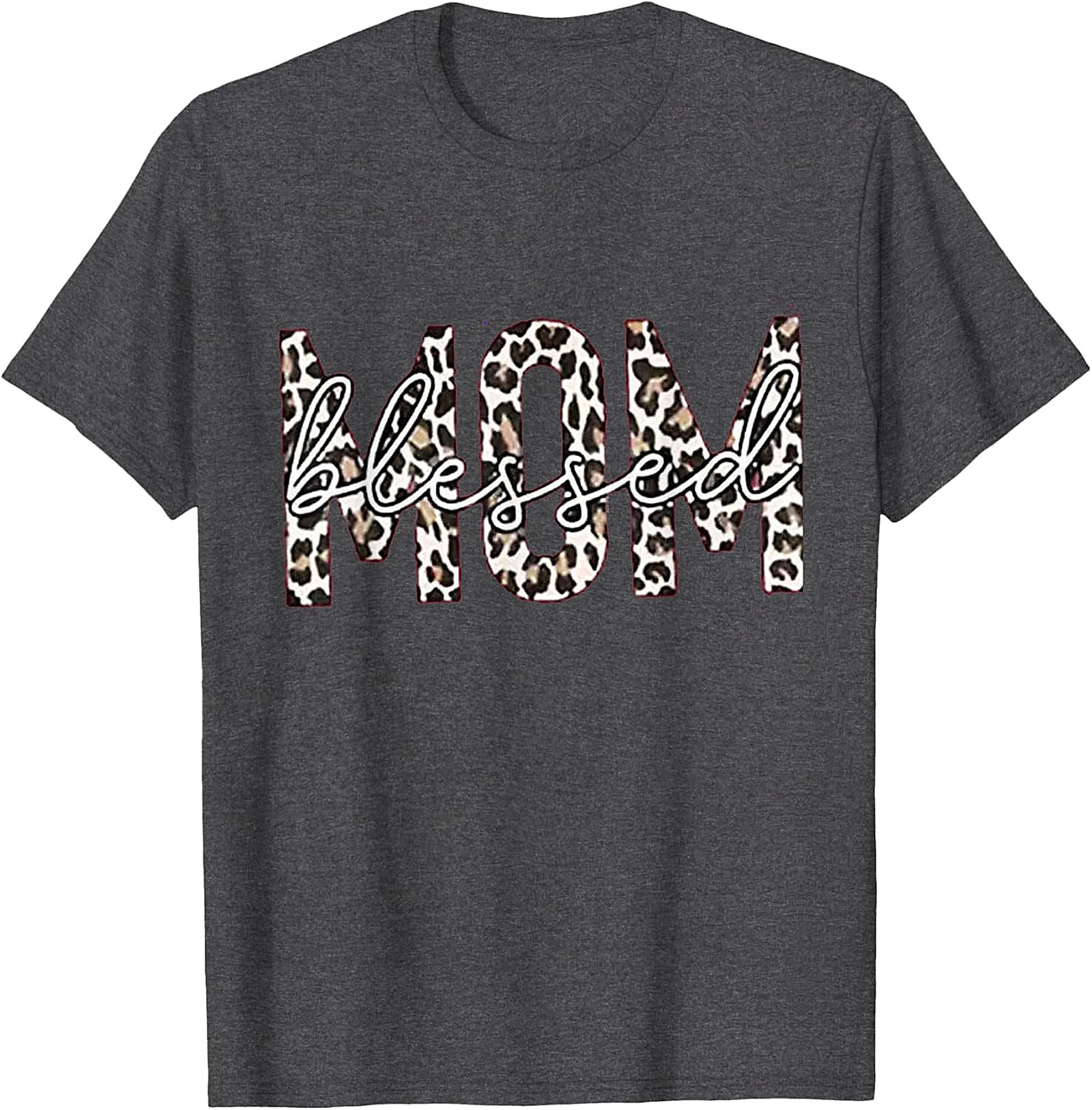 Blessed Mom Leopard T-Shirt Trendy Mama Graphic Tee
