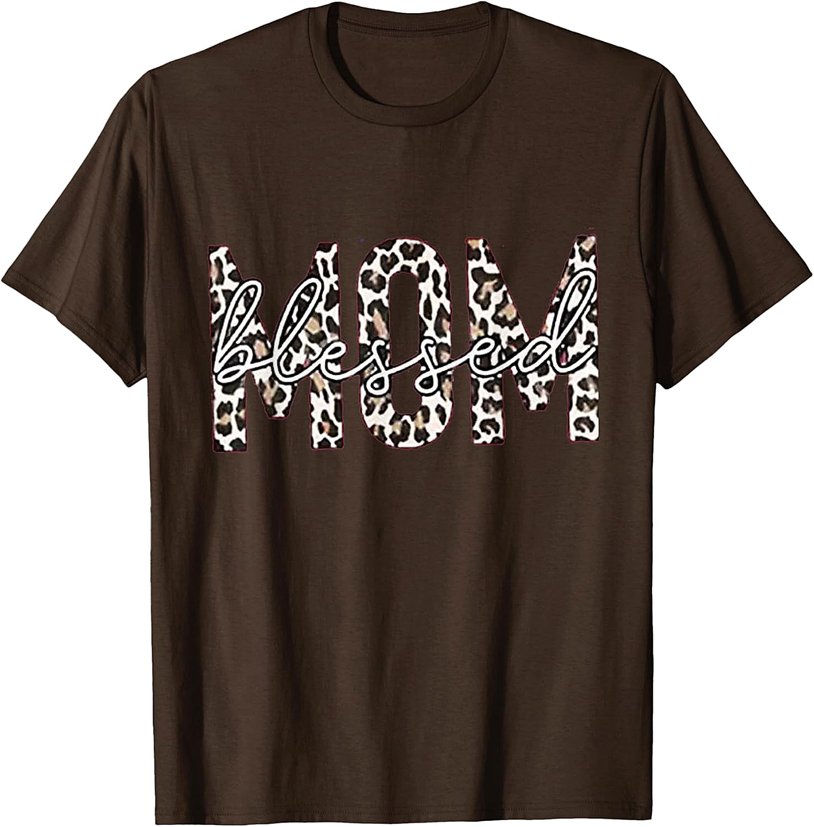 Blessed Mom Leopard T-Shirt Trendy Mama Graphic Tee