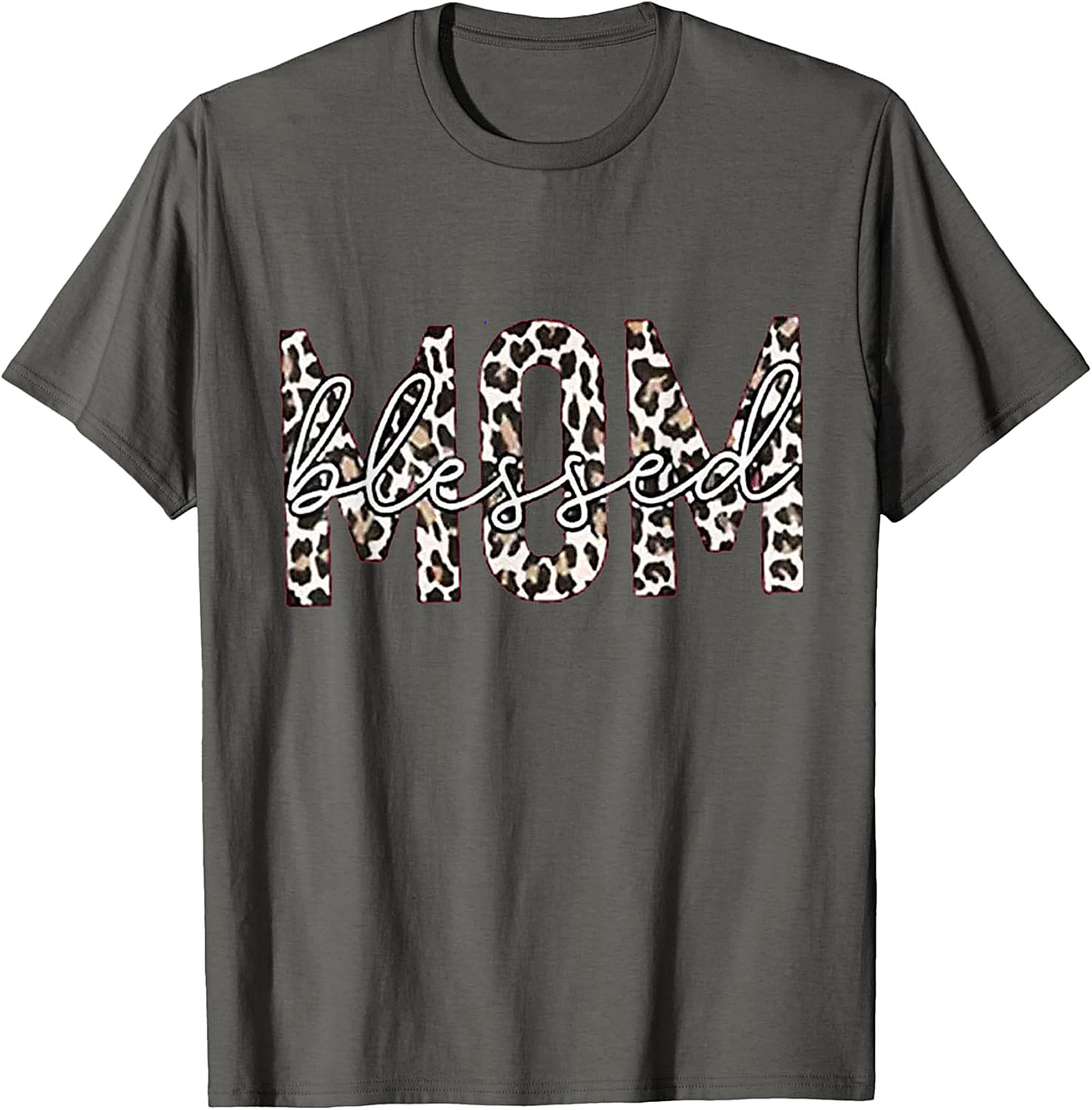 Blessed Mom Leopard T-Shirt Trendy Mama Graphic Tee