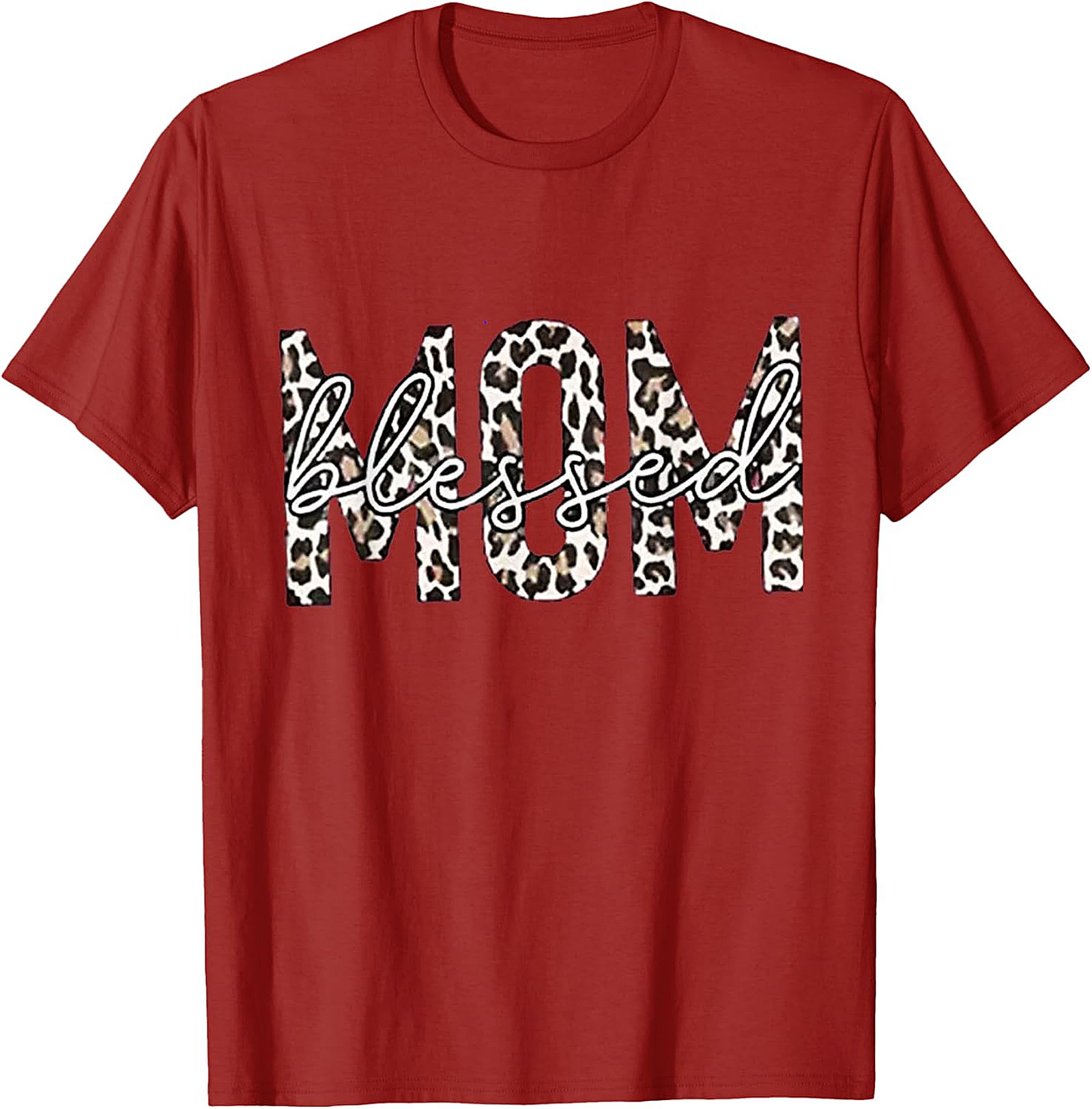Blessed Mom Leopard T-Shirt Trendy Mama Graphic Tee