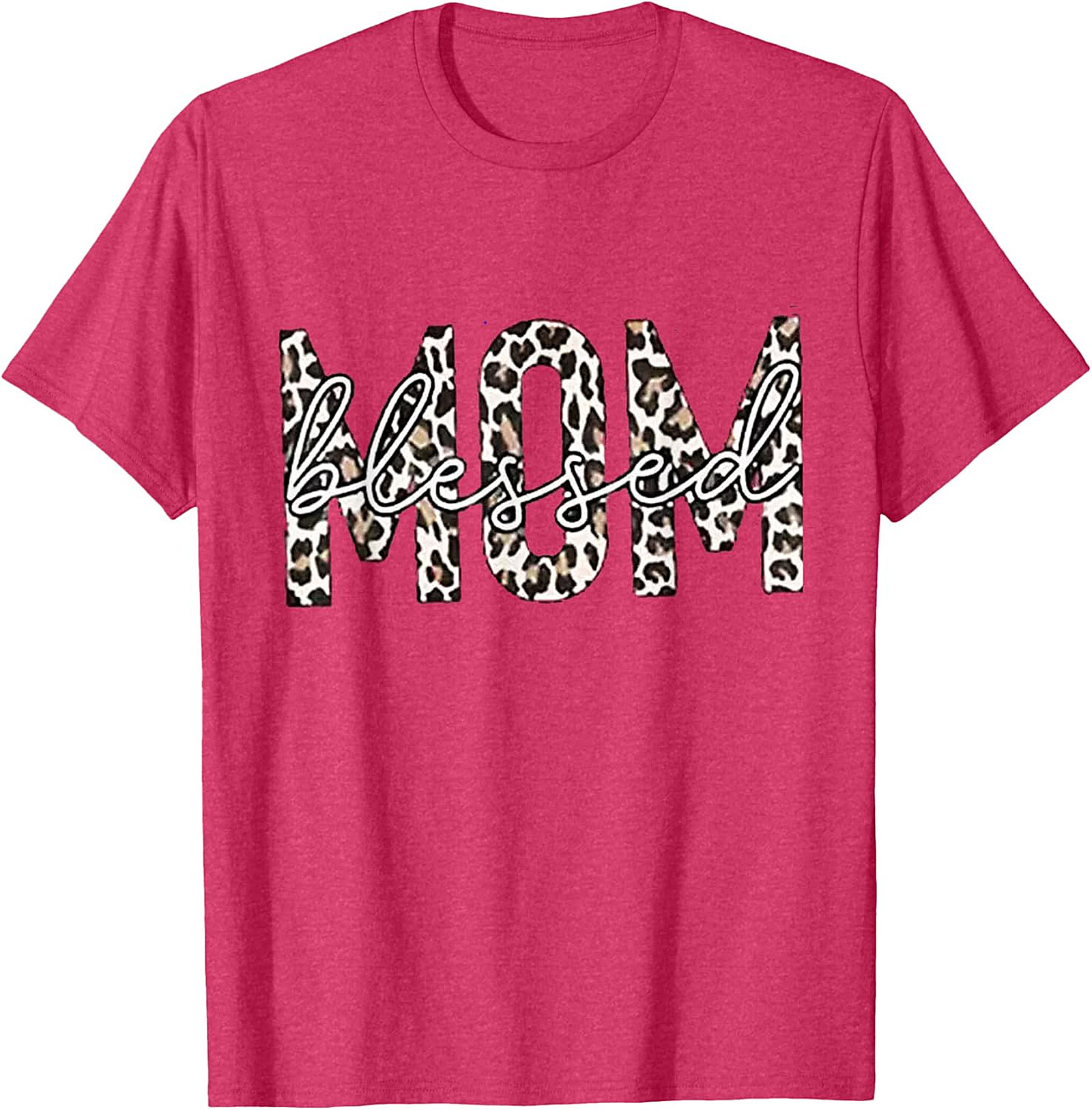 Blessed Mom Leopard T-Shirt Trendy Mama Graphic Tee