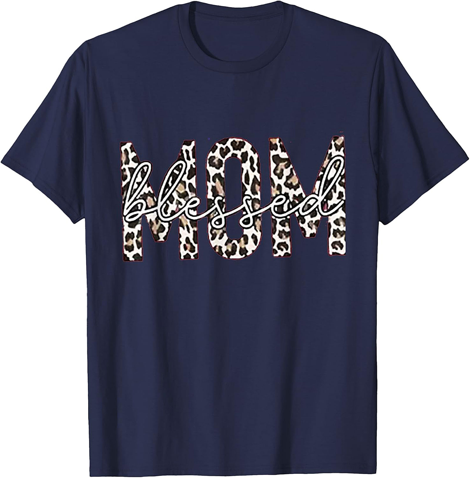 Blessed Mom Leopard T-Shirt Trendy Mama Graphic Tee