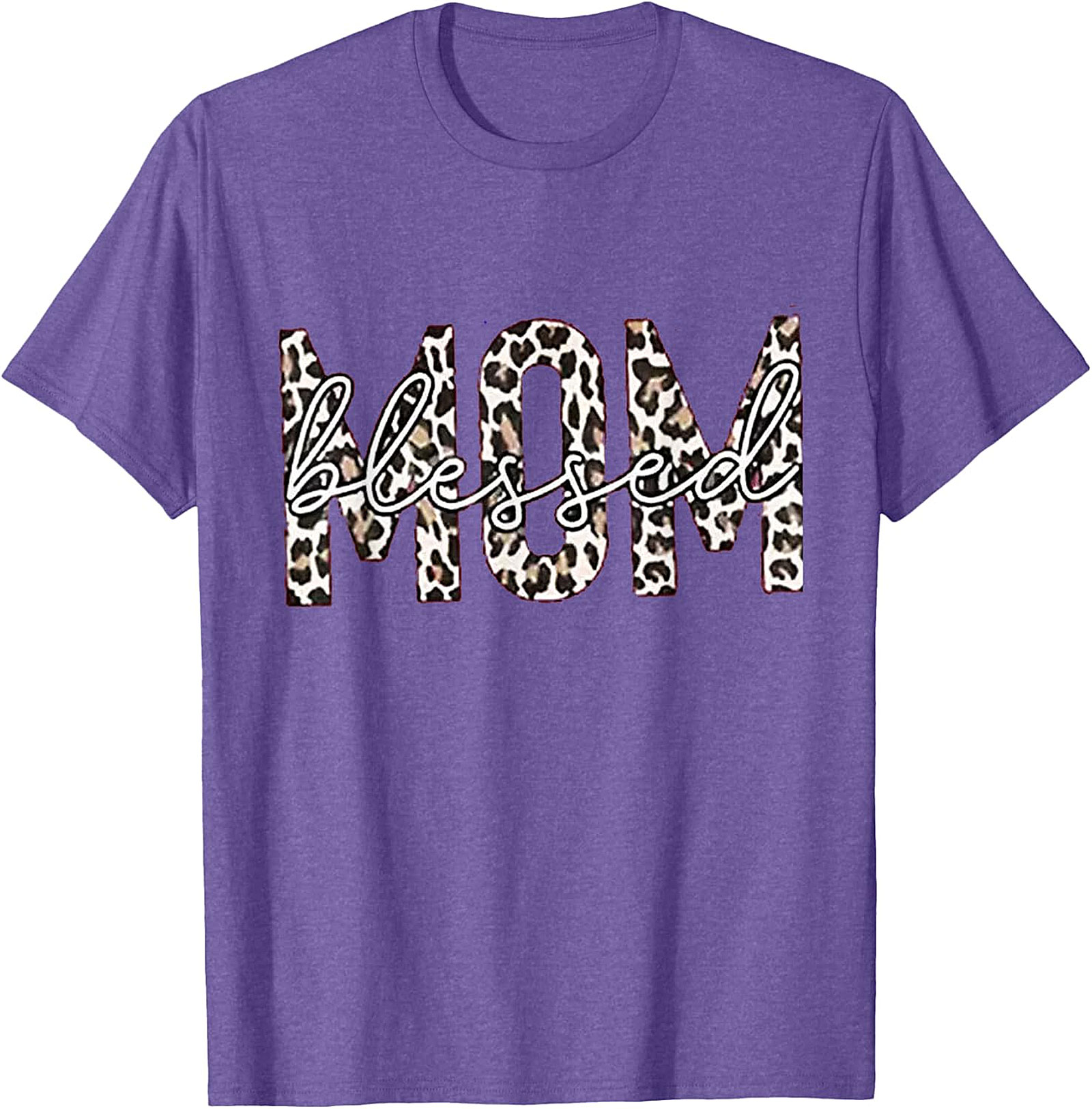 Blessed Mom Leopard T-Shirt Trendy Mama Graphic Tee