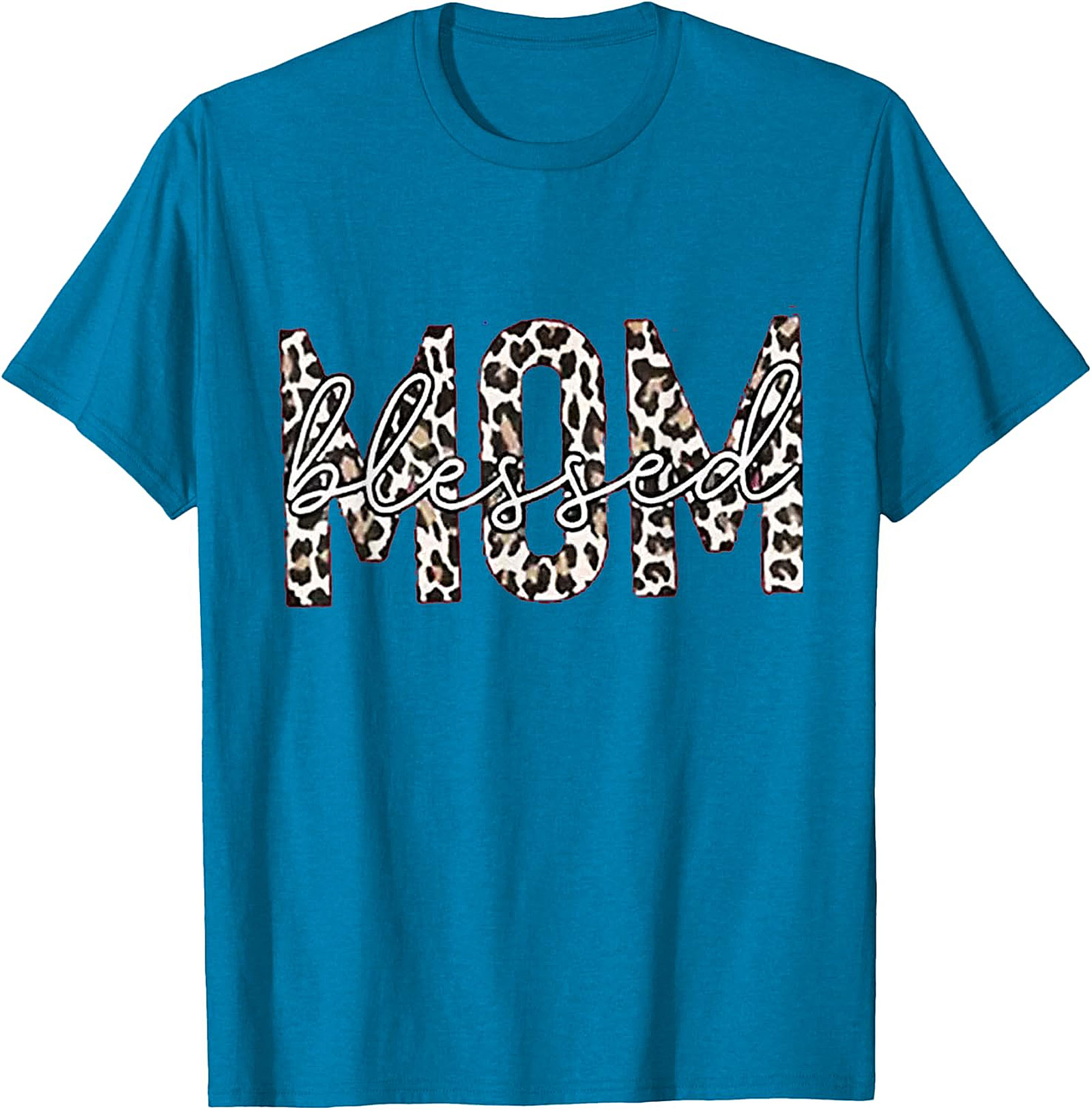 Blessed Mom Leopard T-Shirt Trendy Mama Graphic Tee