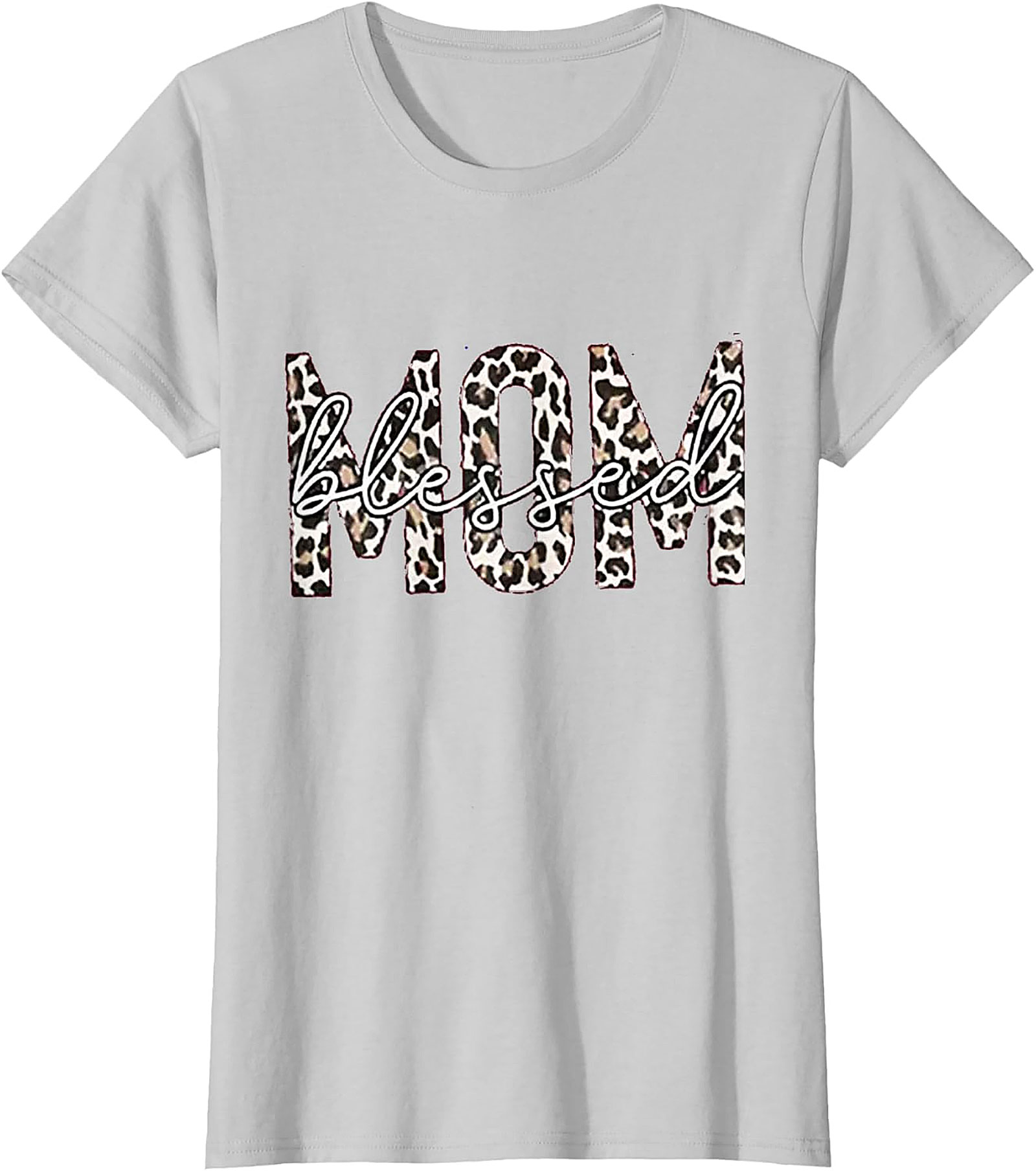 Blessed Mom Leopard T-Shirt Trendy Mama Graphic Tee
