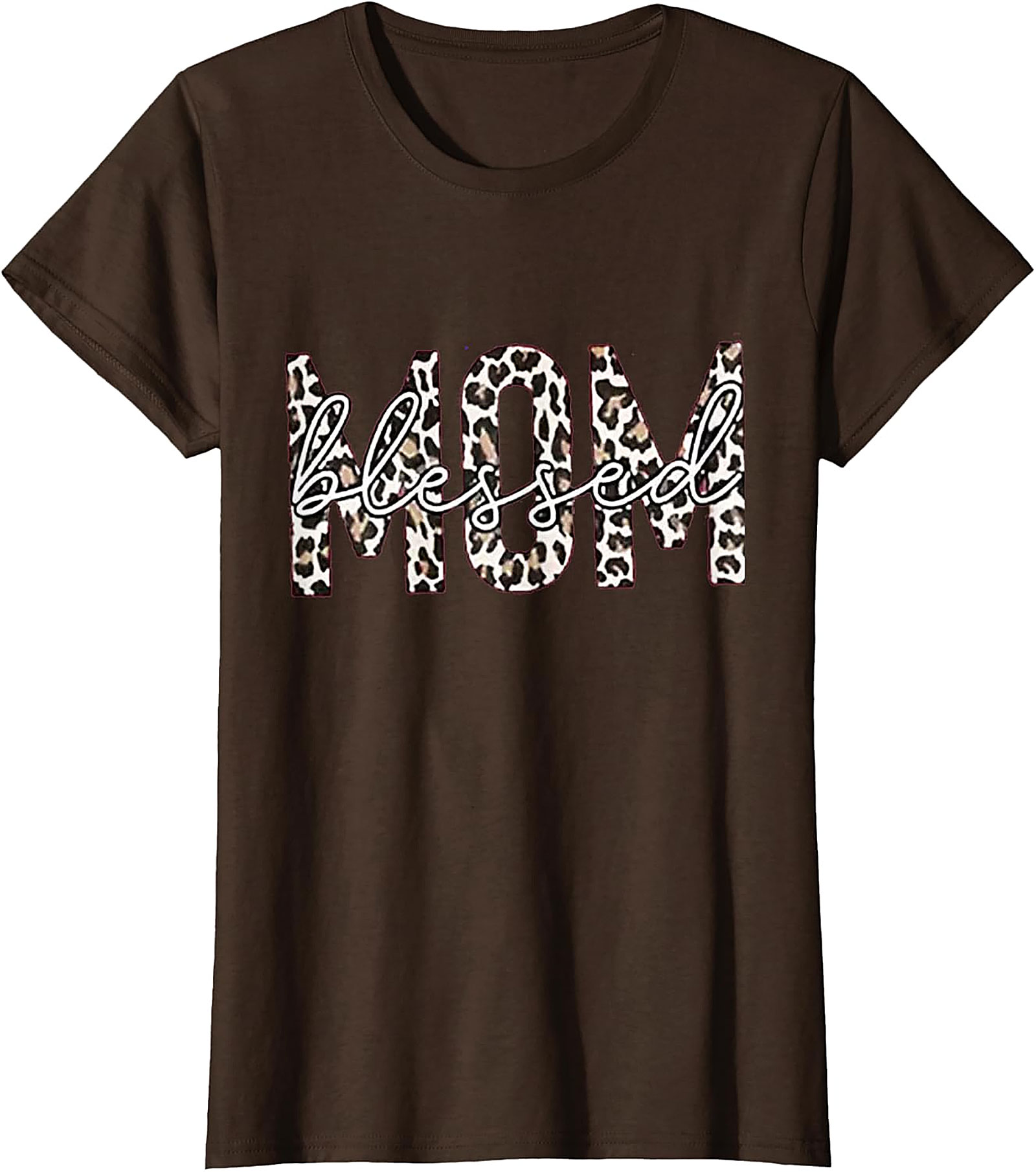 Blessed Mom Leopard T-Shirt Trendy Mama Graphic Tee