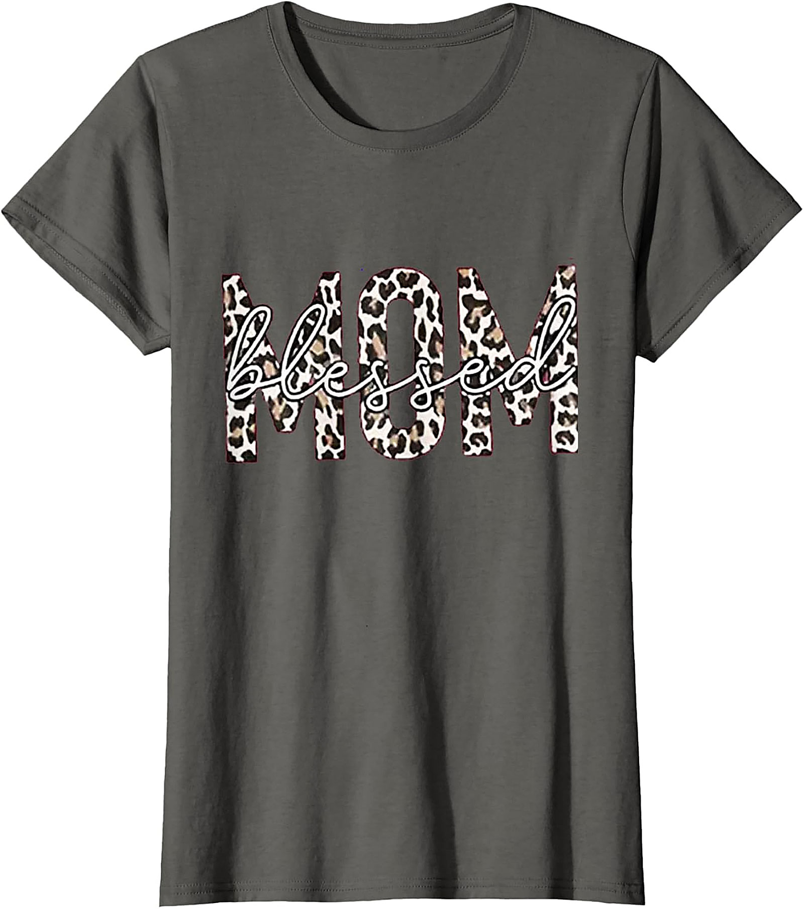 Blessed Mom Leopard T-Shirt Trendy Mama Graphic Tee