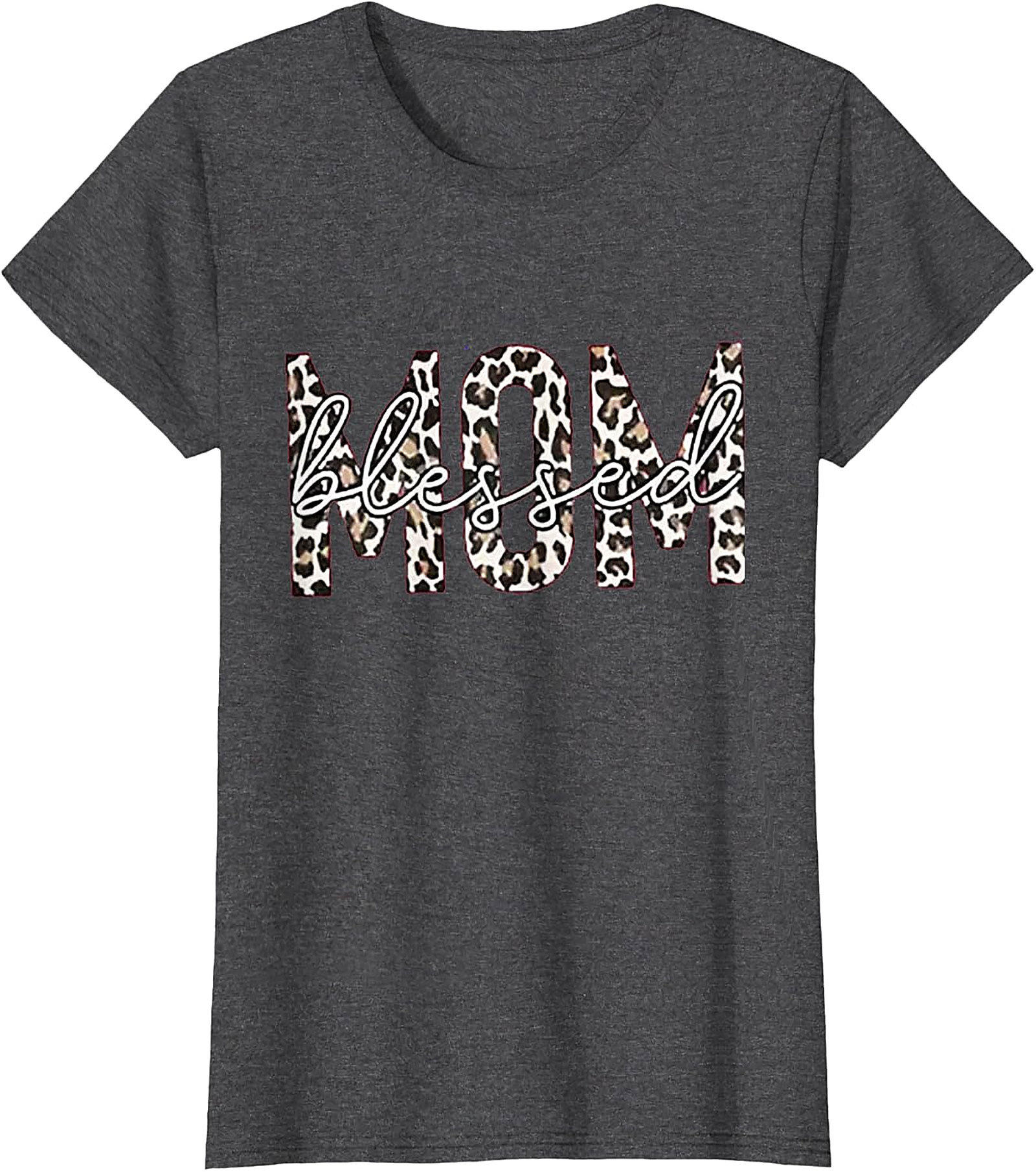 Blessed Mom Leopard T-Shirt Trendy Mama Graphic Tee