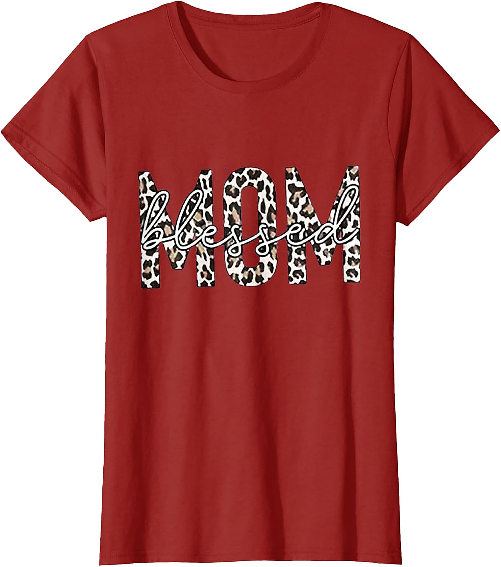 Blessed Mom Leopard T-Shirt Trendy Mama Graphic Tee