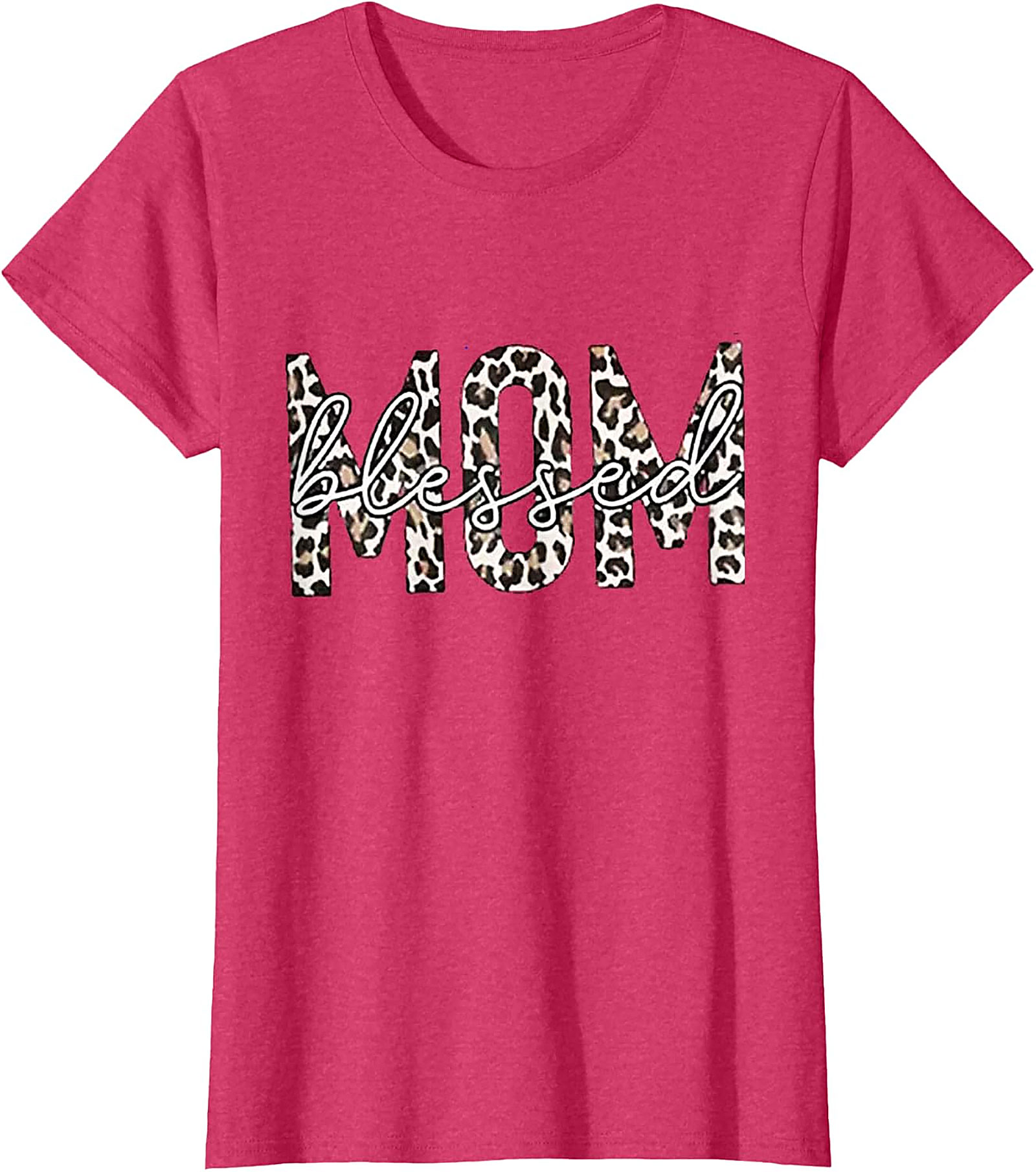 Blessed Mom Leopard T-Shirt Trendy Mama Graphic Tee
