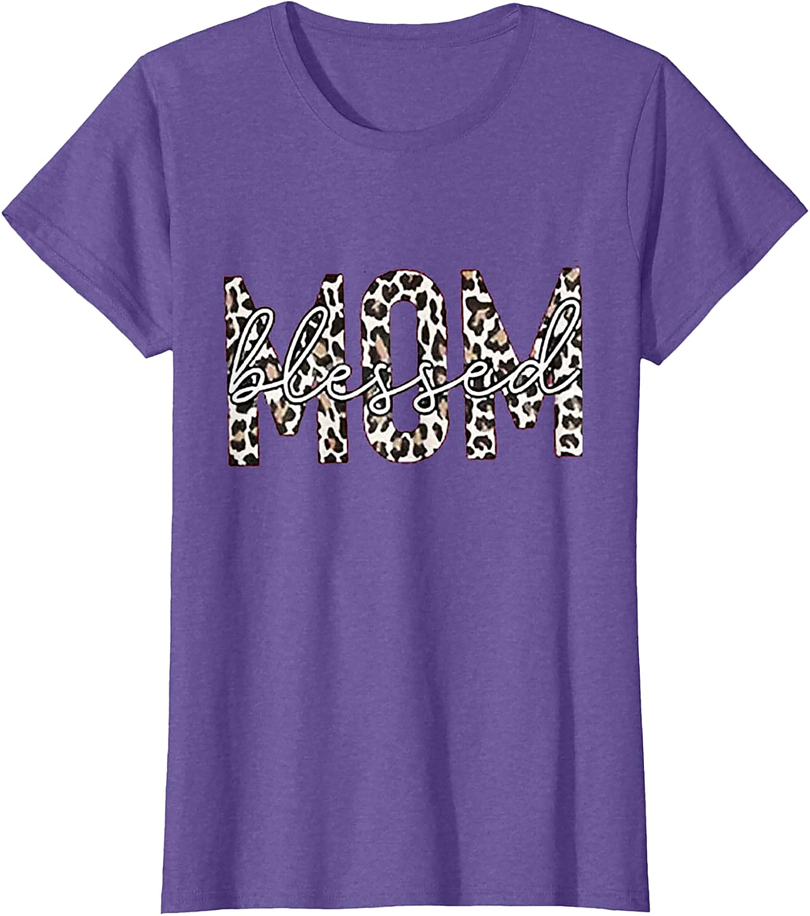 Blessed Mom Leopard T-Shirt Trendy Mama Graphic Tee