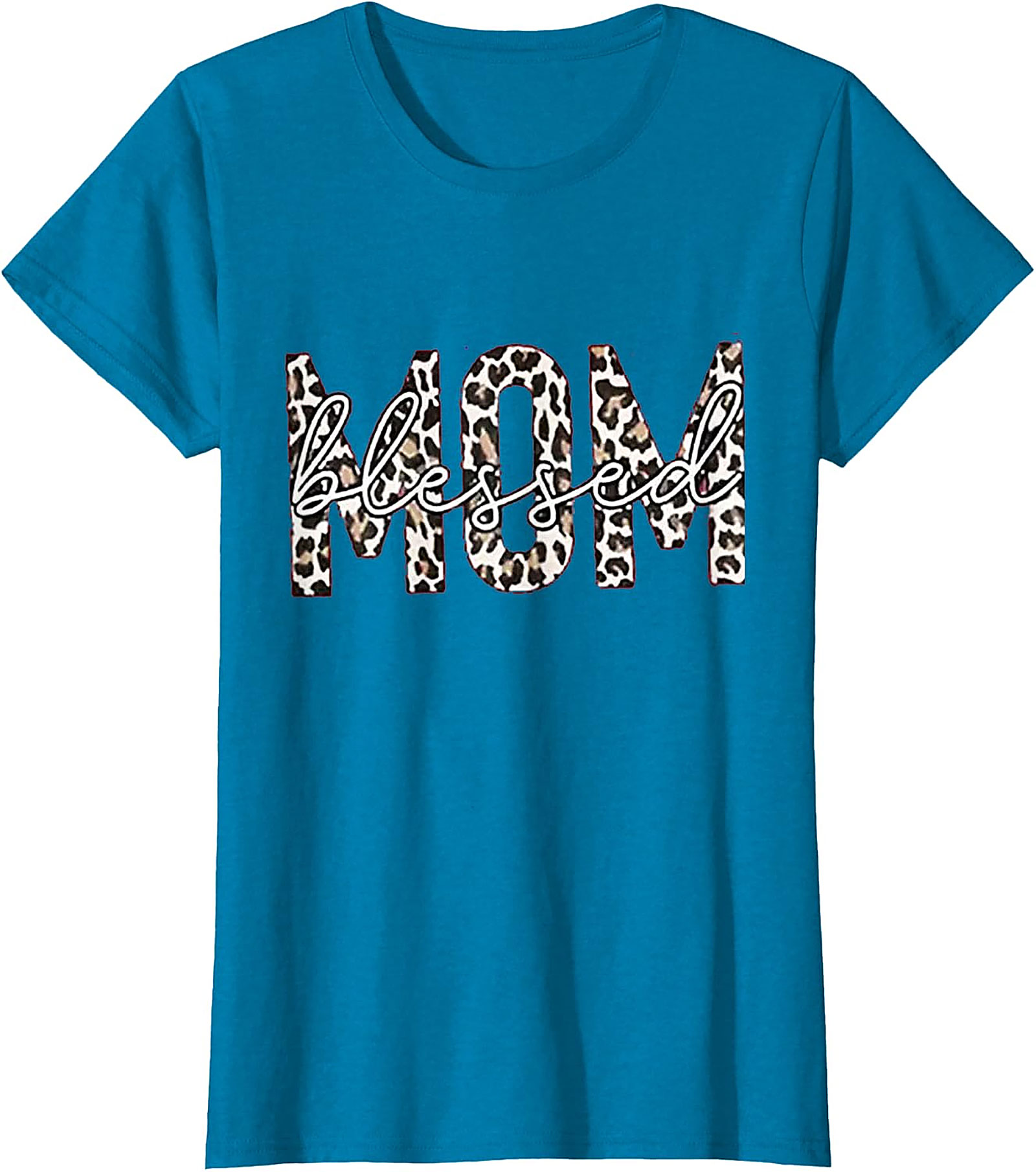 Blessed Mom Leopard T-Shirt Trendy Mama Graphic Tee