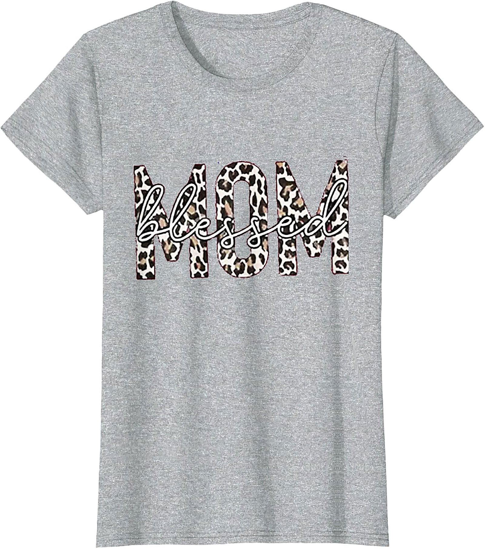 Blessed Mom Leopard T-Shirt Trendy Mama Graphic Tee