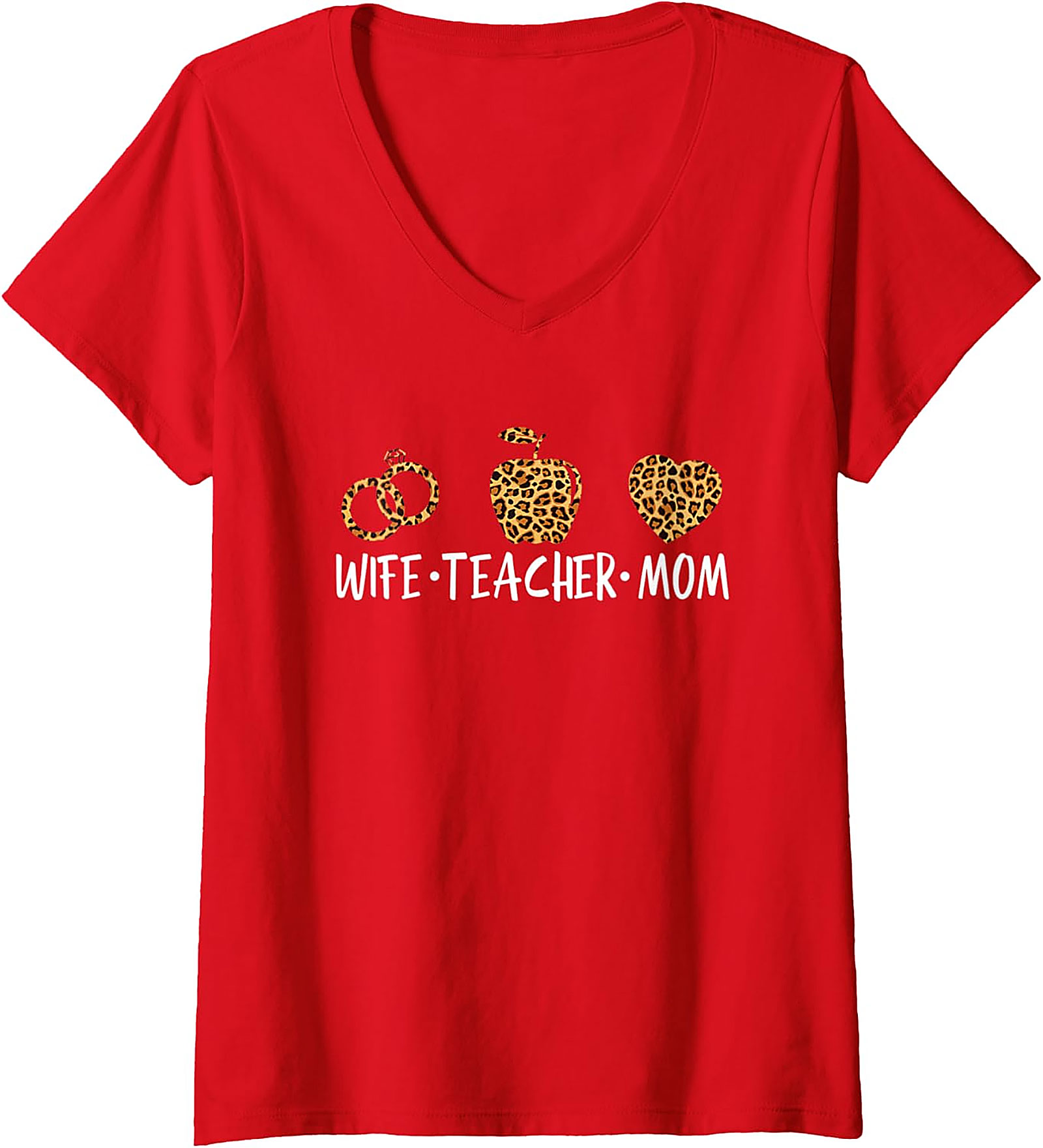 Wife Teacher Mom Leopard T-Shirt | Soft Unisex Graphic Tee