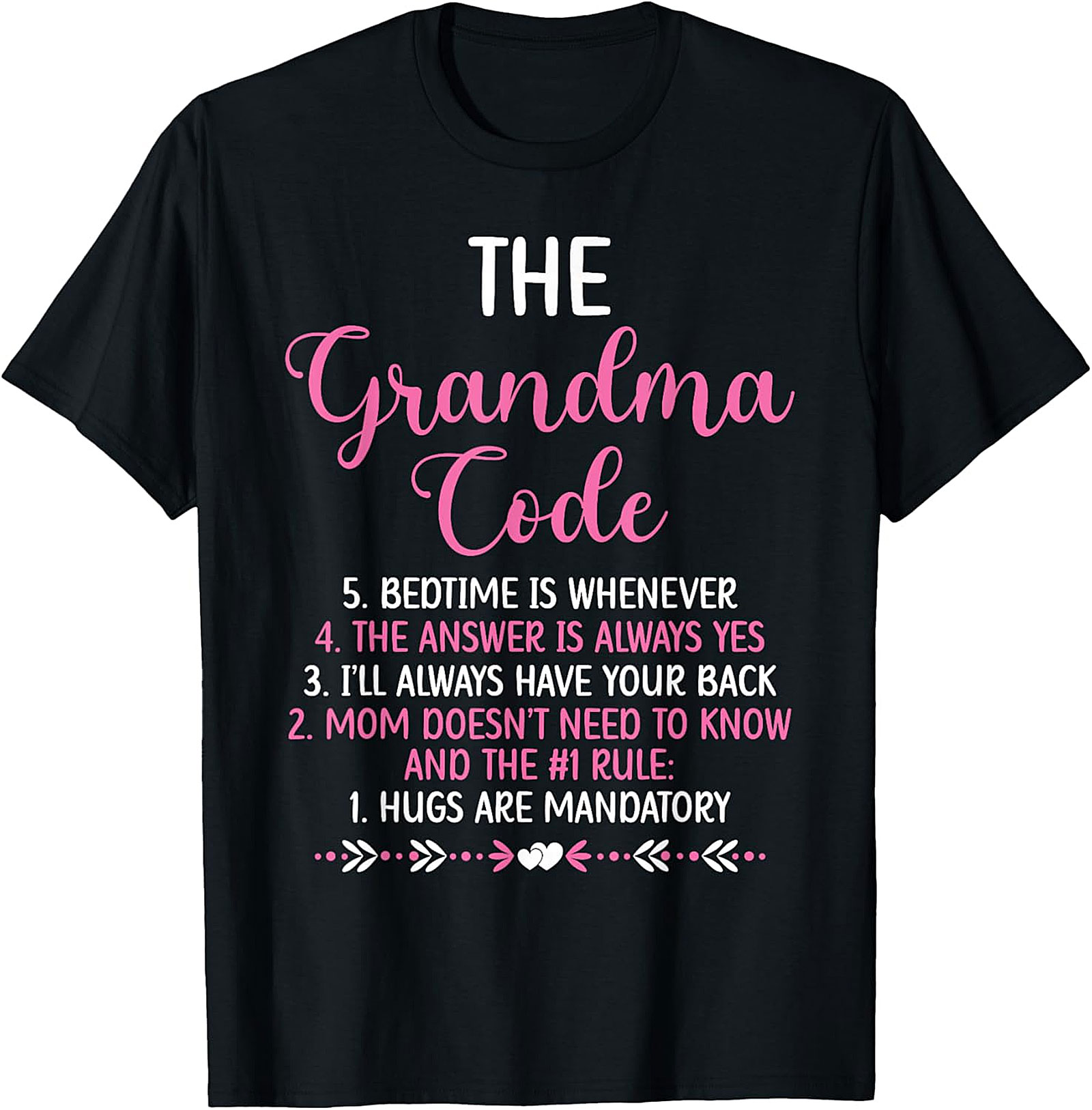 The Grandma Code Funny Rules T-Shirt | Soft Cotton Gift Tee