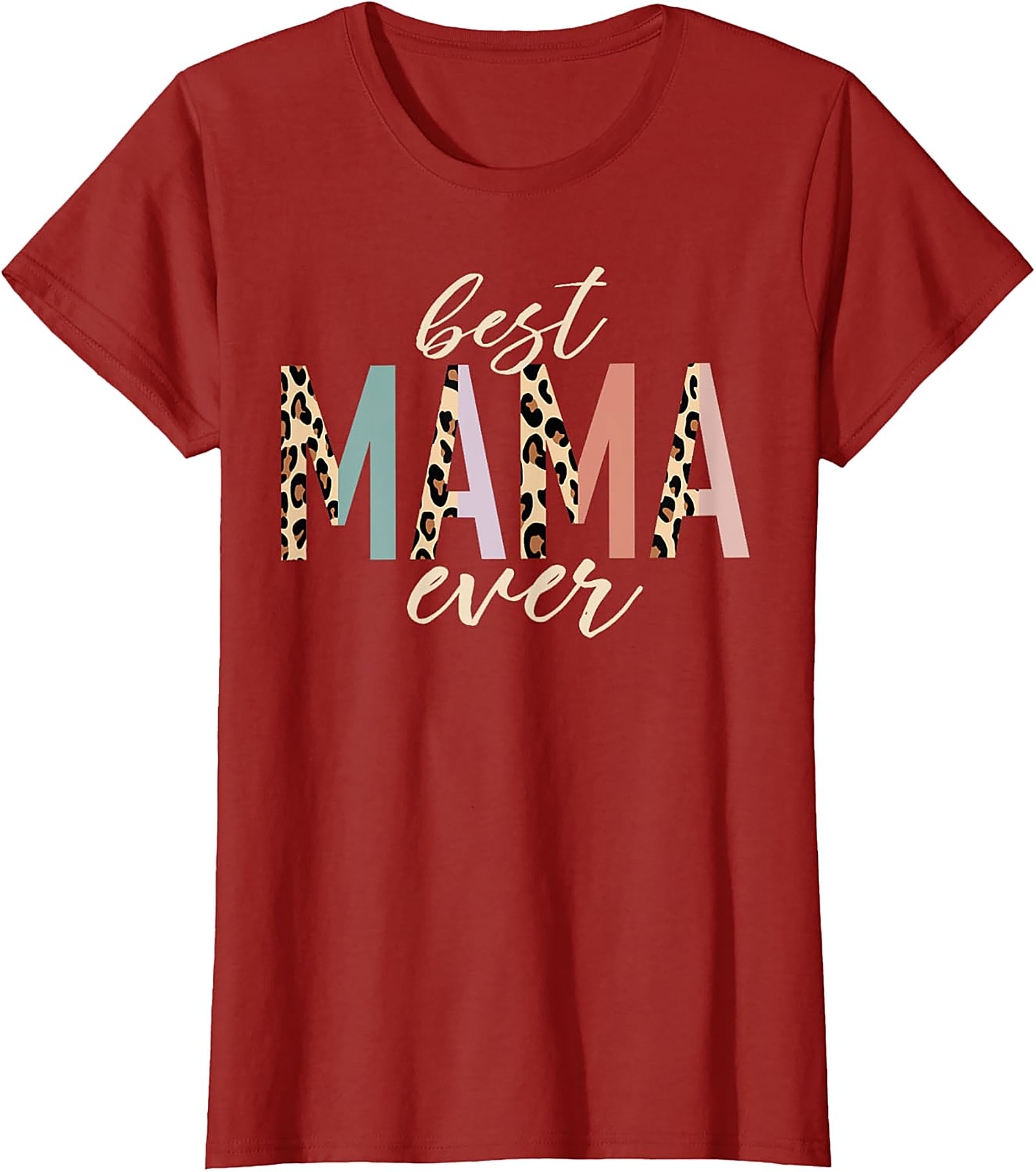 Best Mama Ever Leopard T-Shirt Trendy Mom Graphic Tee