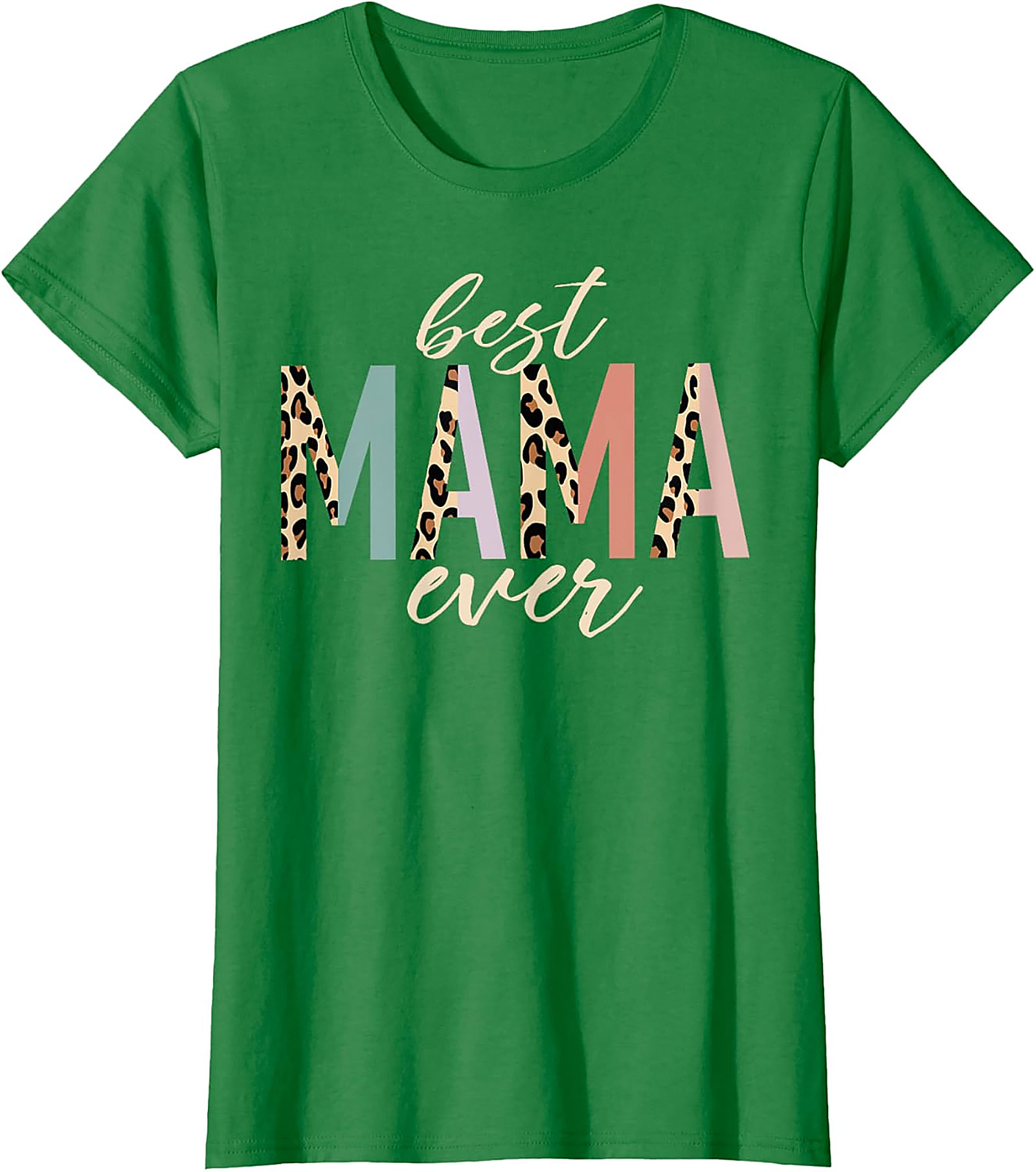 Best Mama Ever Leopard T-Shirt Trendy Mom Graphic Tee