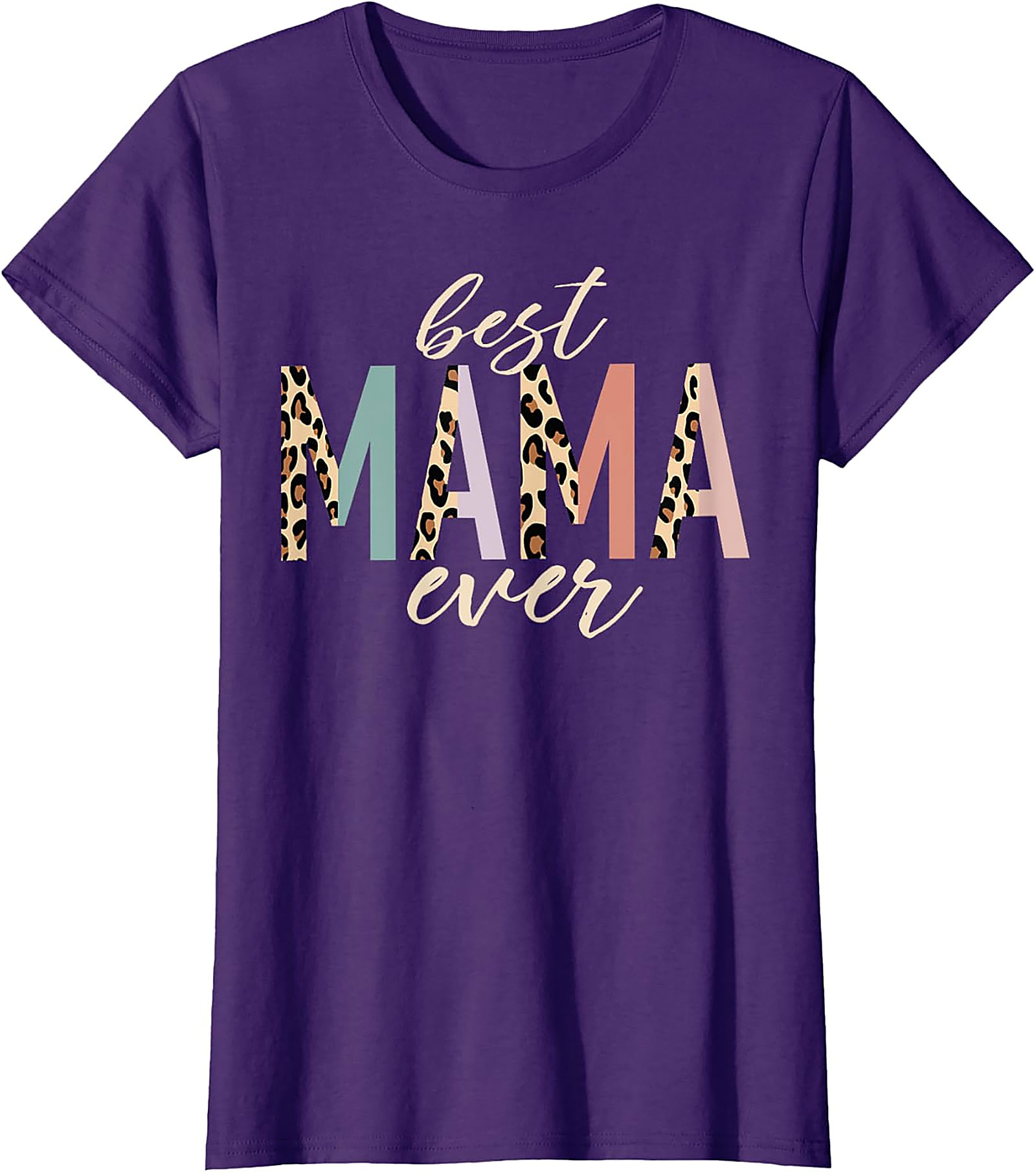 Best Mama Ever Leopard T-Shirt Trendy Mom Graphic Tee