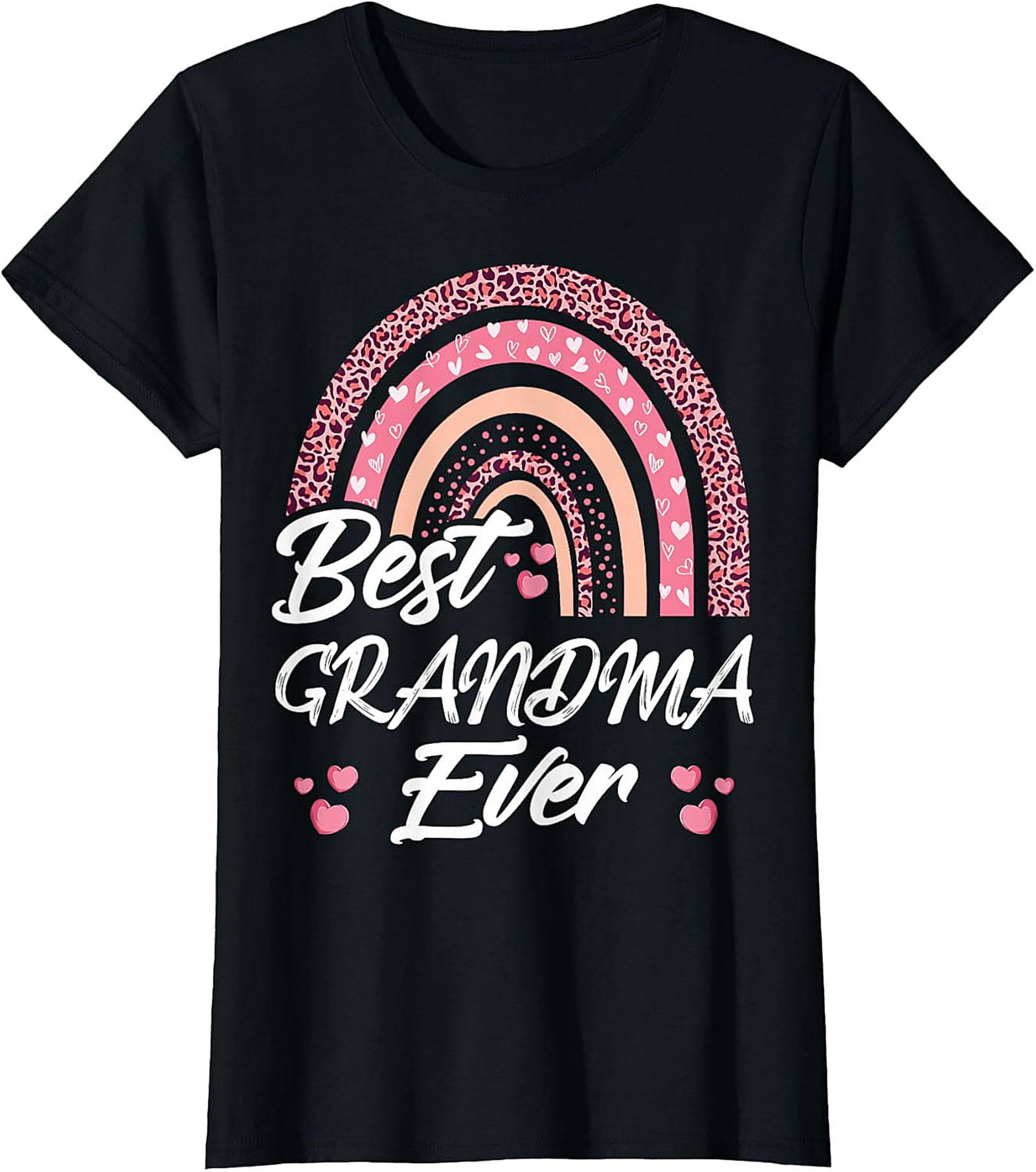 Best Grandma Ever T-Shirt | Leopard Rainbow Graphic Tee
