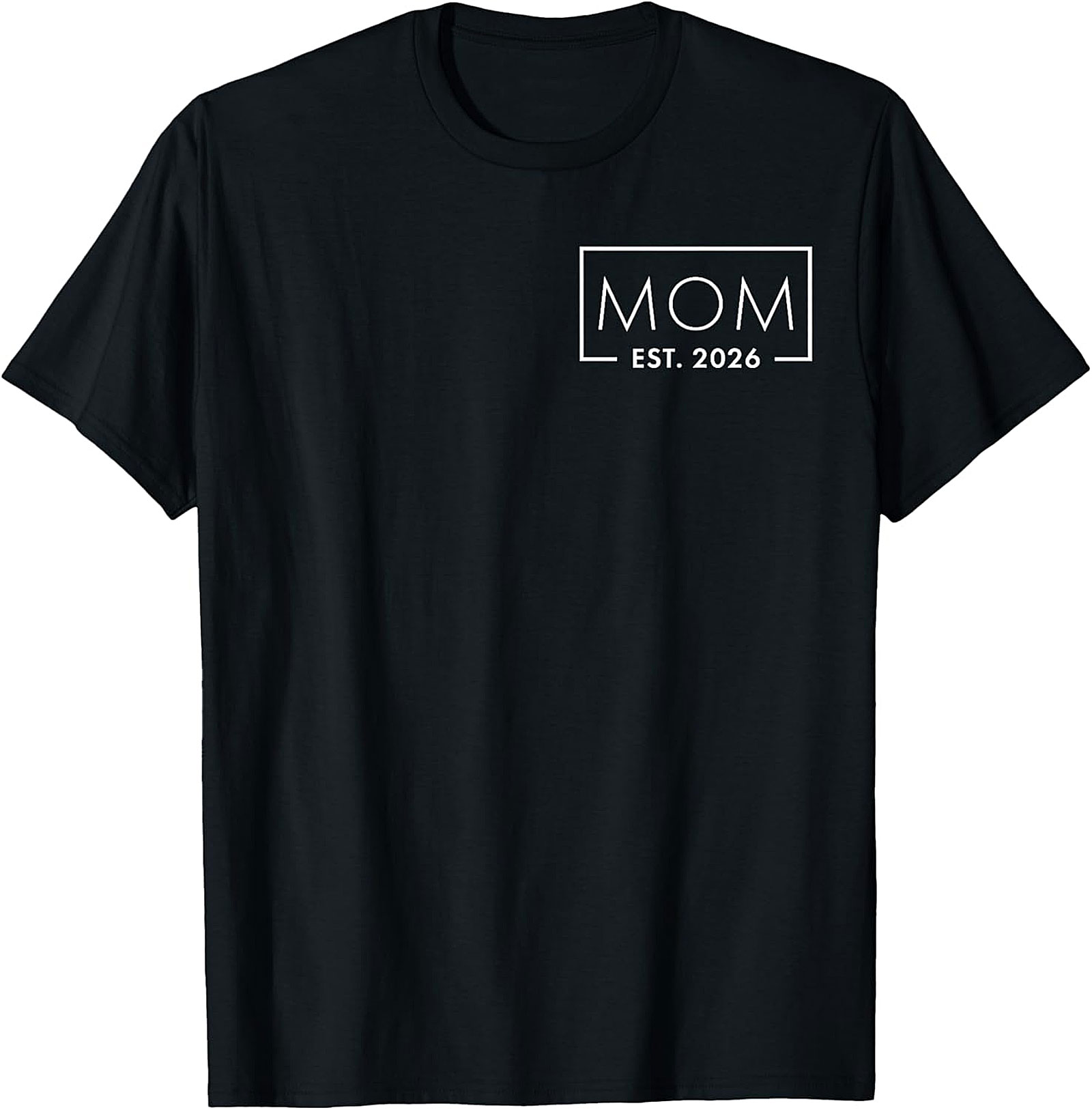 Mom Est 2026 T-shirt Minimalist Pregnancy Announcement Tee