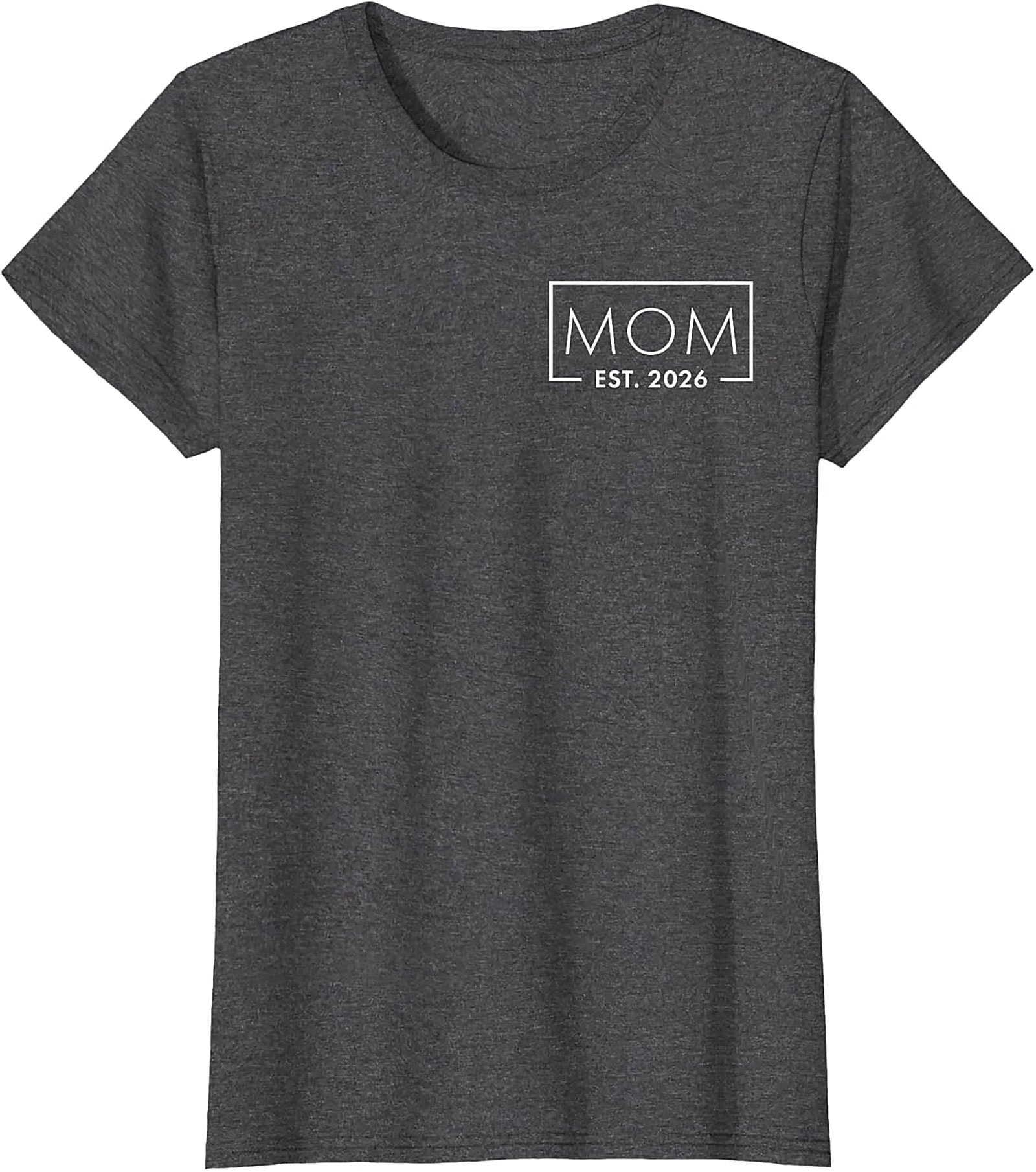 Mom Est 2026 T-shirt Minimalist Pregnancy Announcement Tee