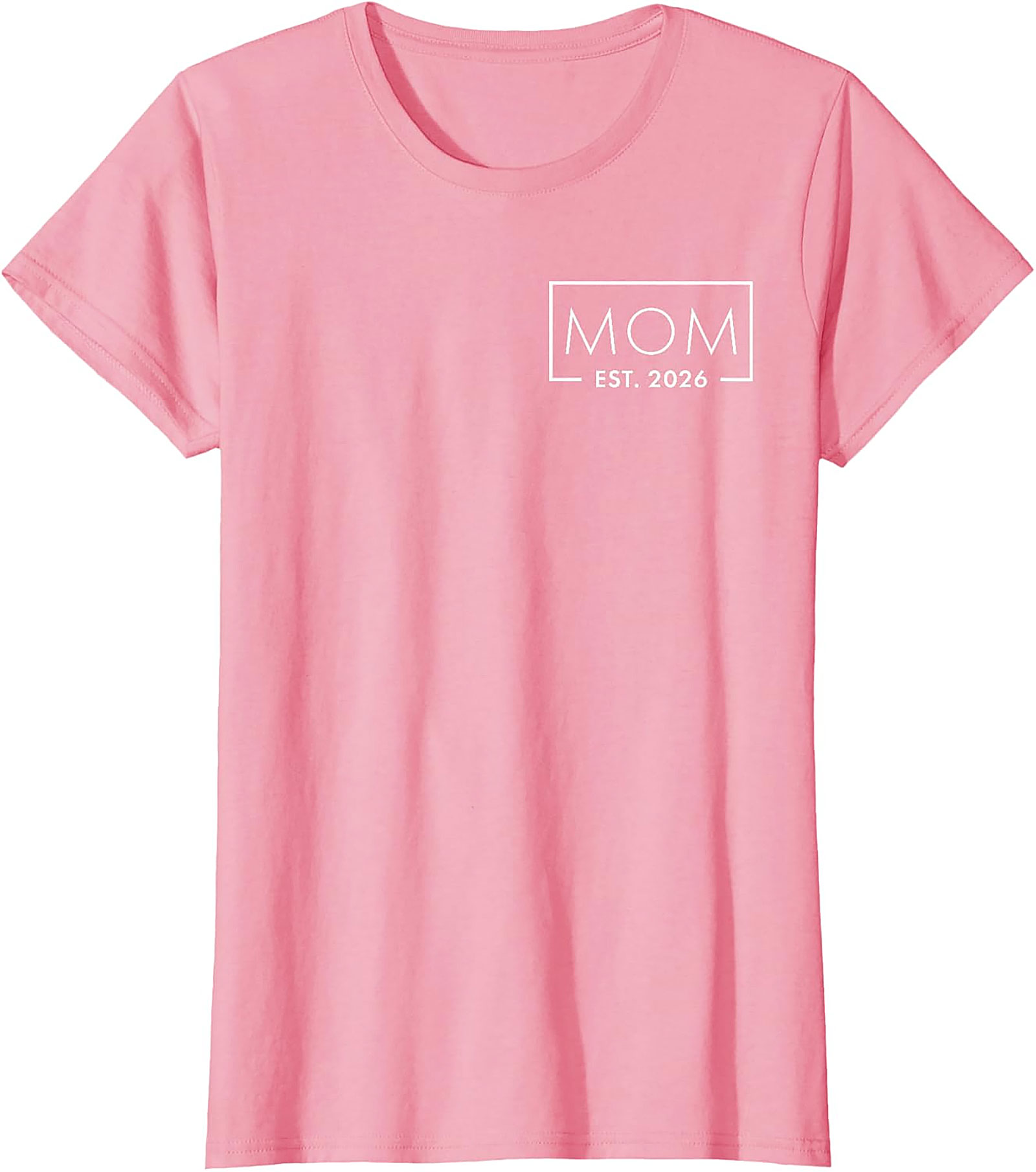 Mom Est 2026 T-shirt Minimalist Pregnancy Announcement Tee