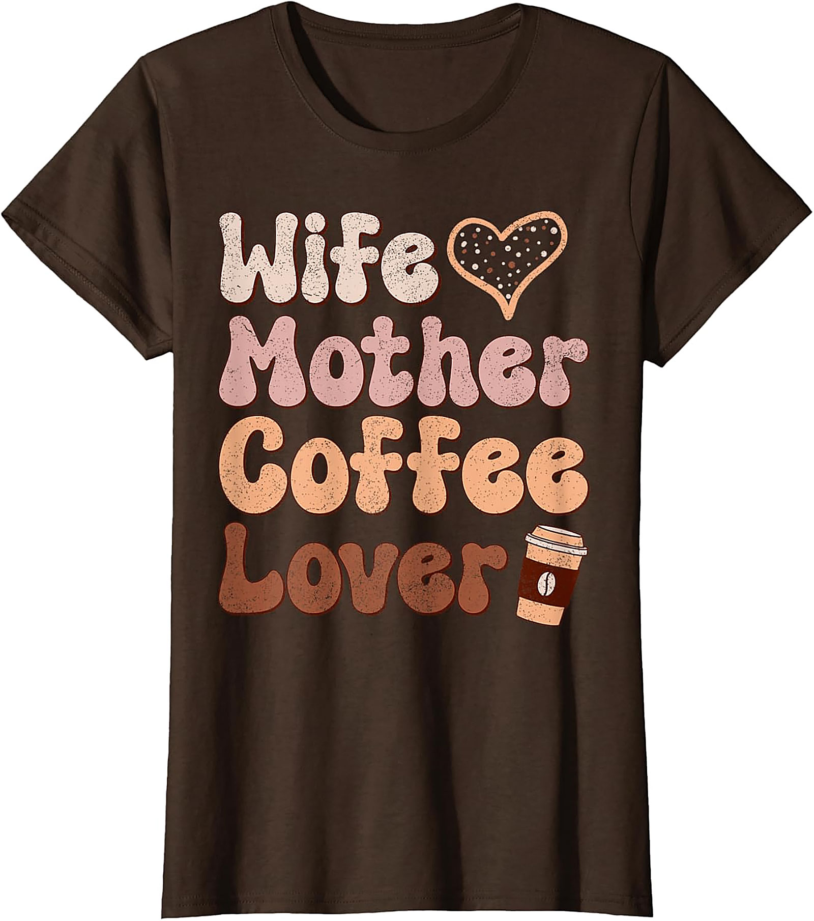 Wife Mother Coffee Lover T-Shirt | Retro Mom Graphic Tee