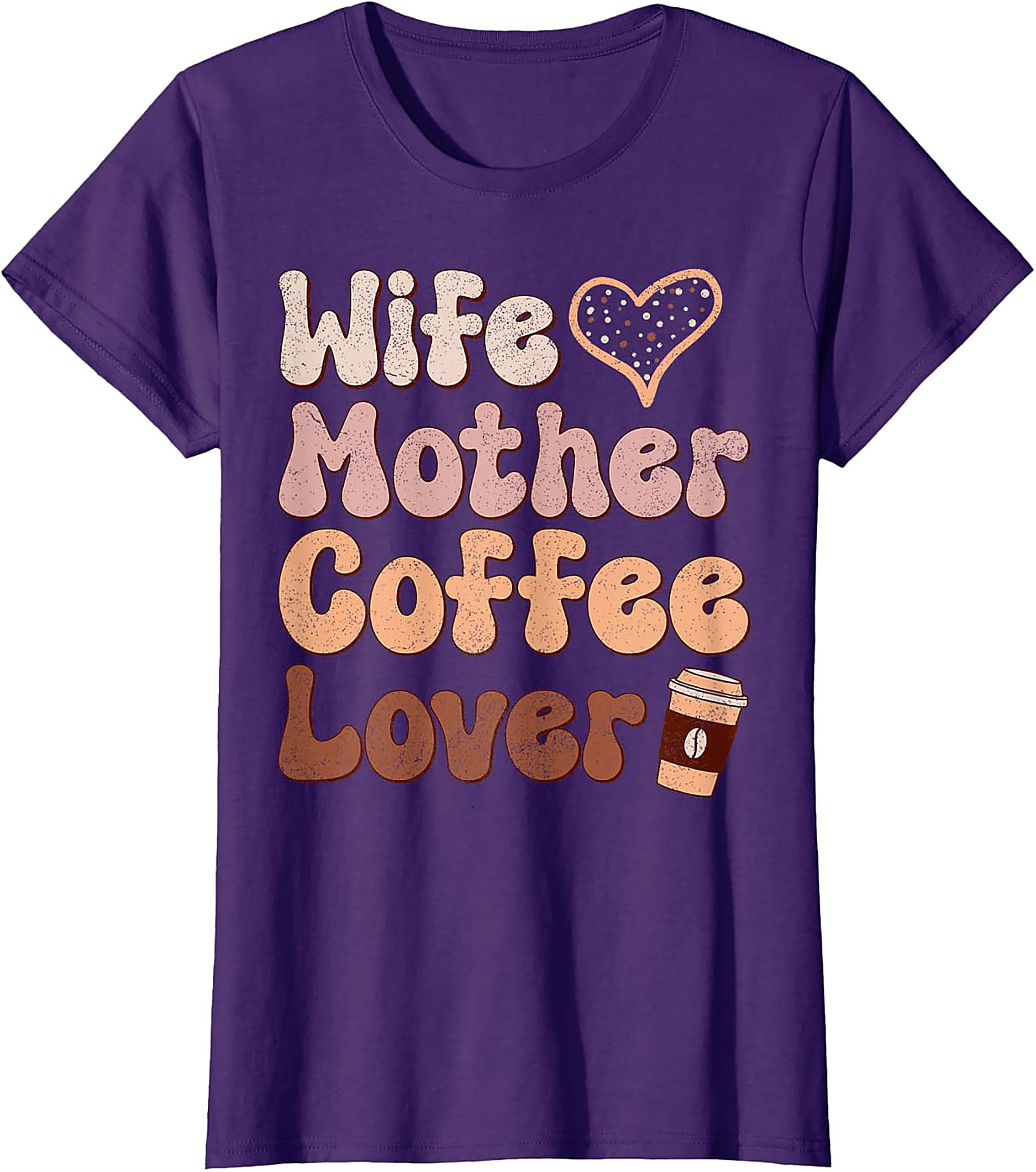 Wife Mother Coffee Lover T-Shirt | Retro Mom Graphic Tee