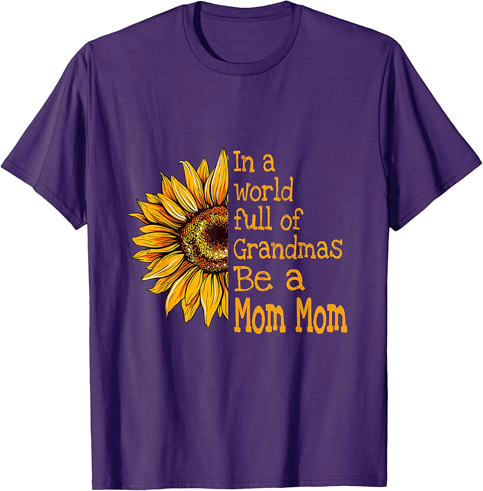  Mom Mom T-Shirt Sunflower Graphic Tee for Grandmas