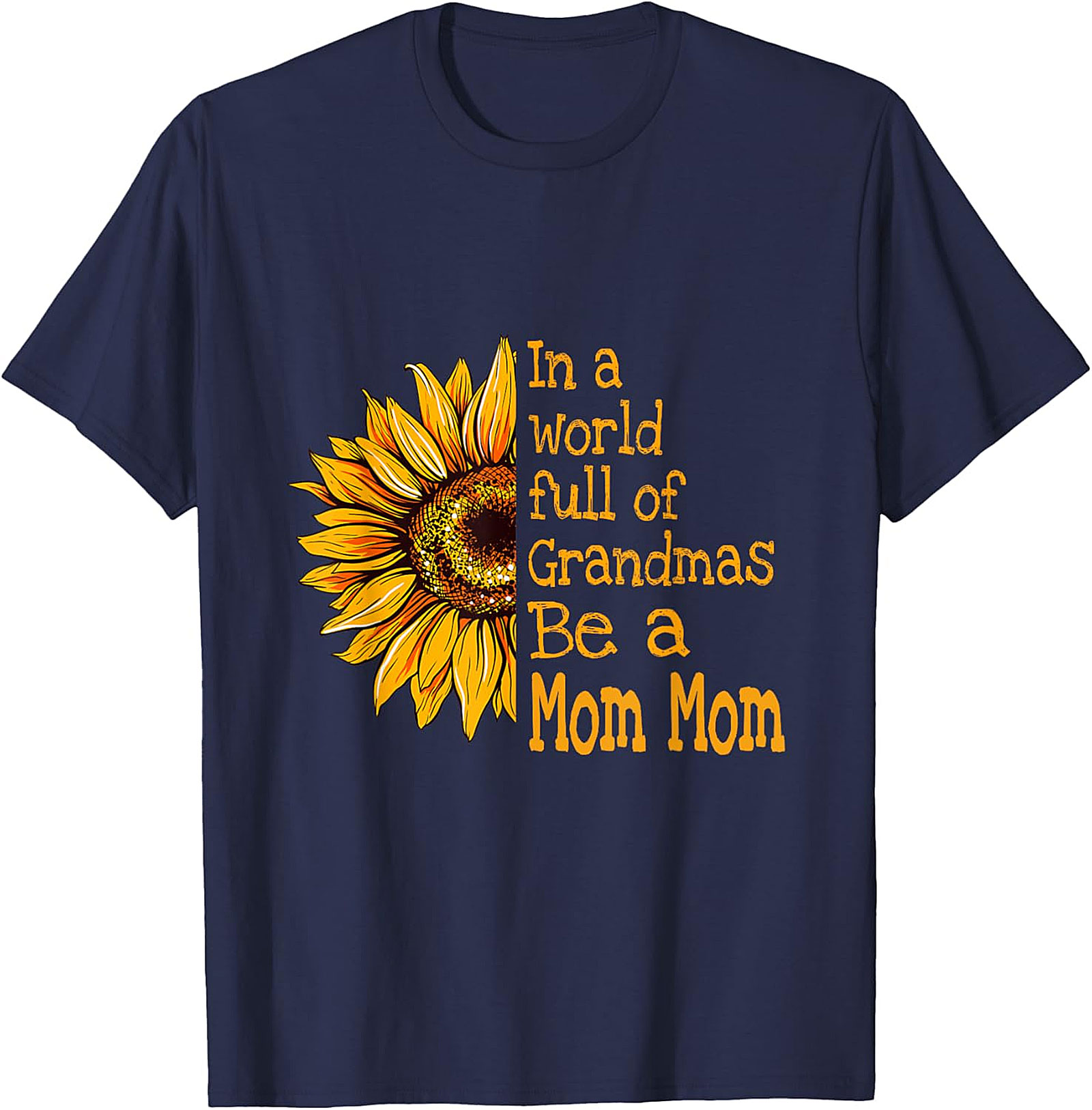  Mom Mom T-Shirt Sunflower Graphic Tee for Grandmas