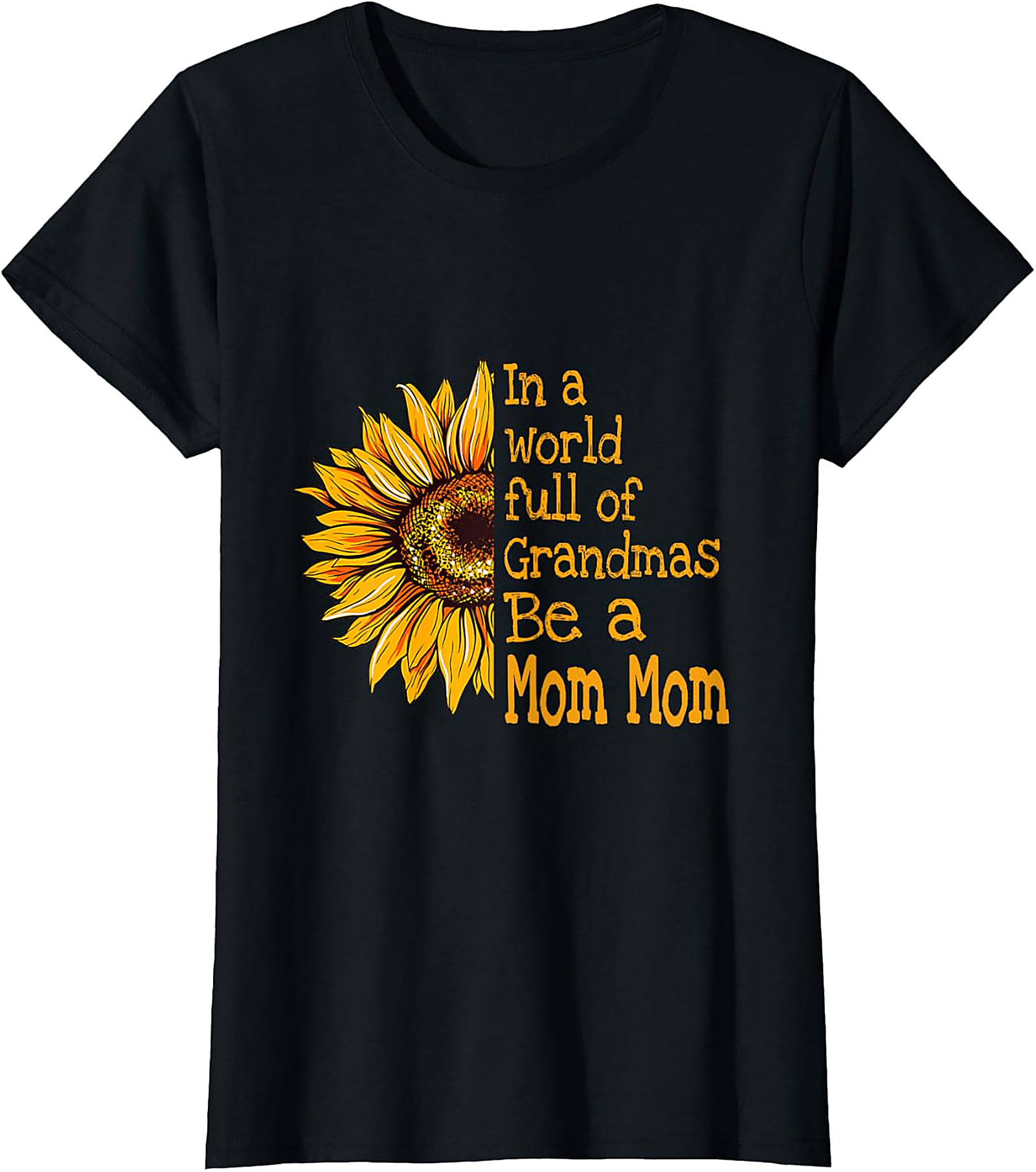  Mom Mom T-Shirt Sunflower Graphic Tee for Grandmas