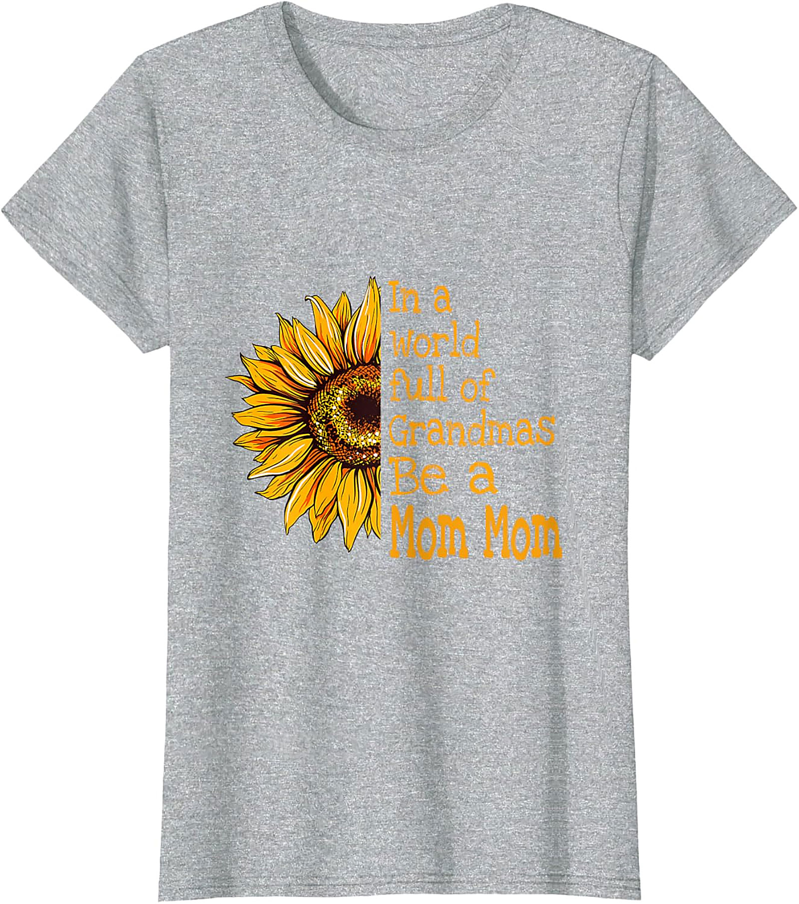  Mom Mom T-Shirt Sunflower Graphic Tee for Grandmas