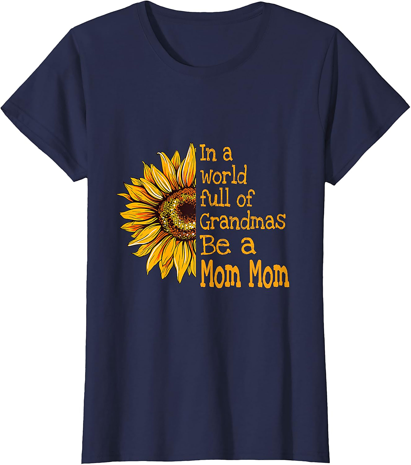  Mom Mom T-Shirt Sunflower Graphic Tee for Grandmas