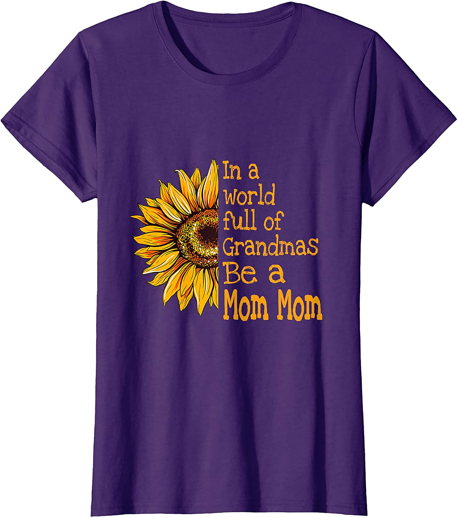  Mom Mom T-Shirt Sunflower Graphic Tee for Grandmas