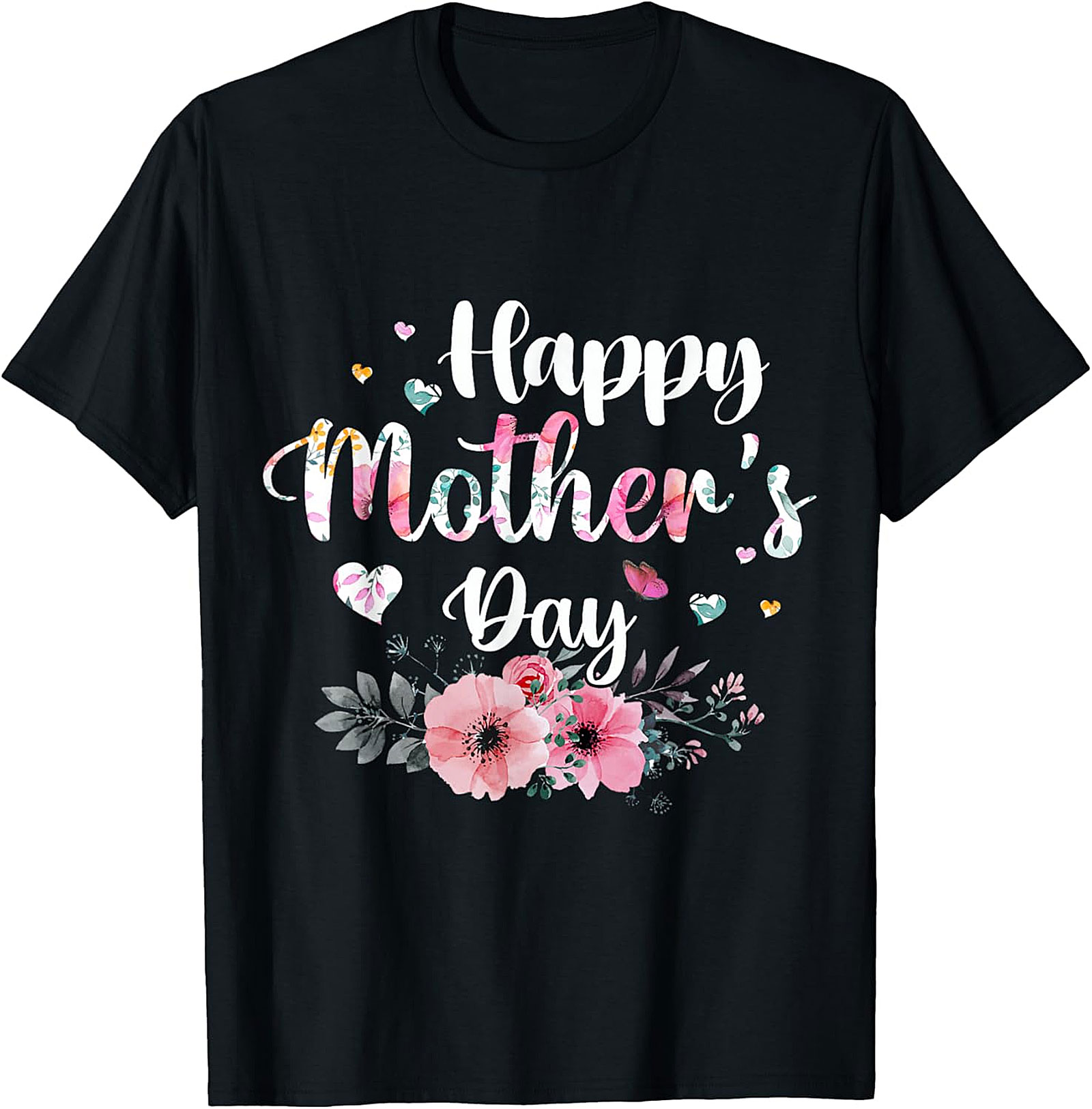 Happy Mother's Day Floral T-Shirt Soft Cotton Gift Tee